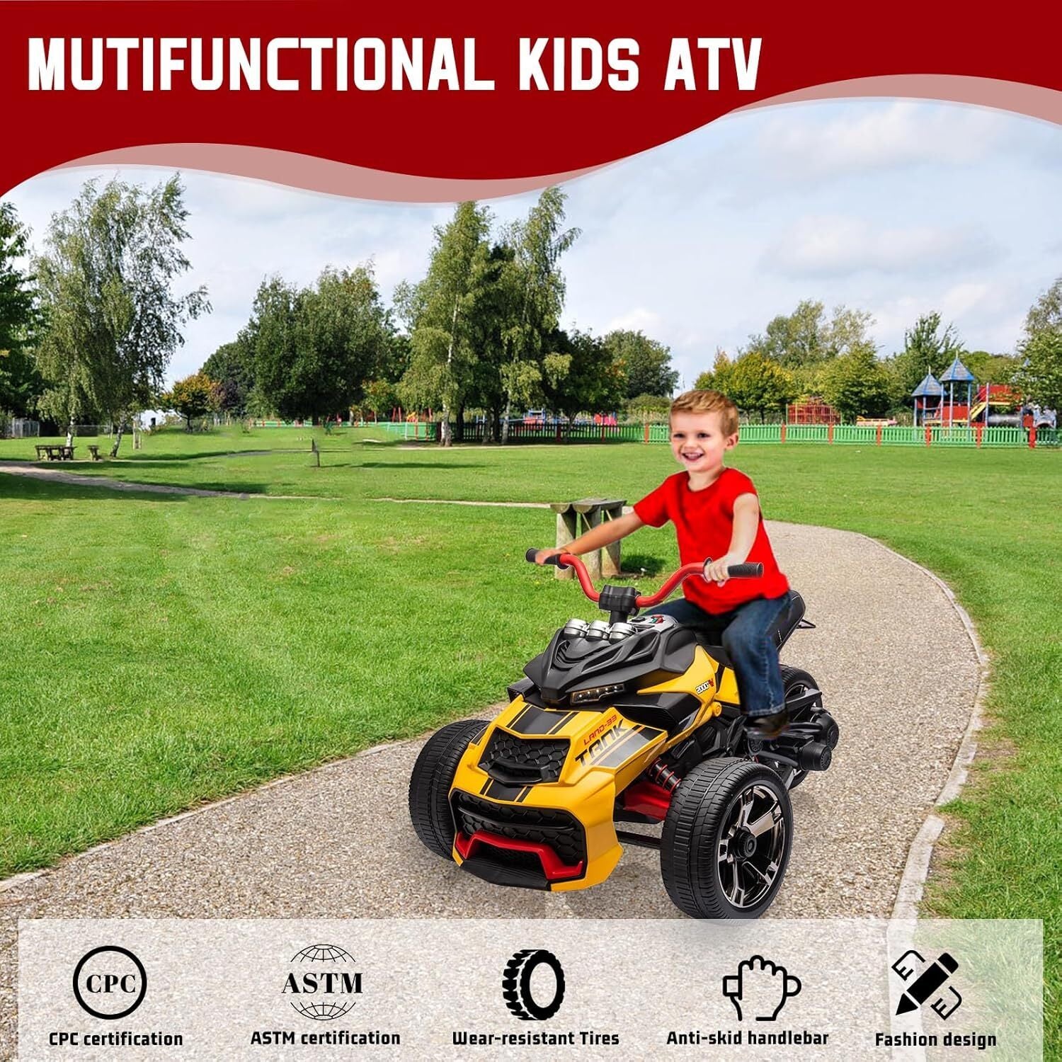 12V Electric 3-Wheel Ride-On ATV for Toddlers, Battery Powered Kids Car Toy - Image 19