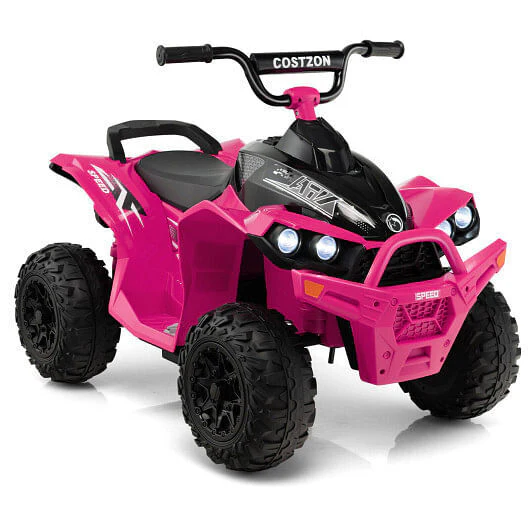 12V Kids Ride-On Pink ATV with Adjustable High/Low Speed and Comfortable Seat
