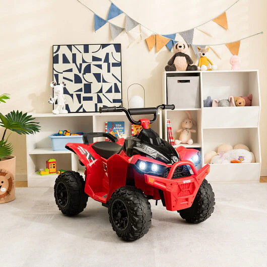 12V Kids Ride-On ATV with Adjustable High/Low Speed and Comfortable Red Seat - Image 2