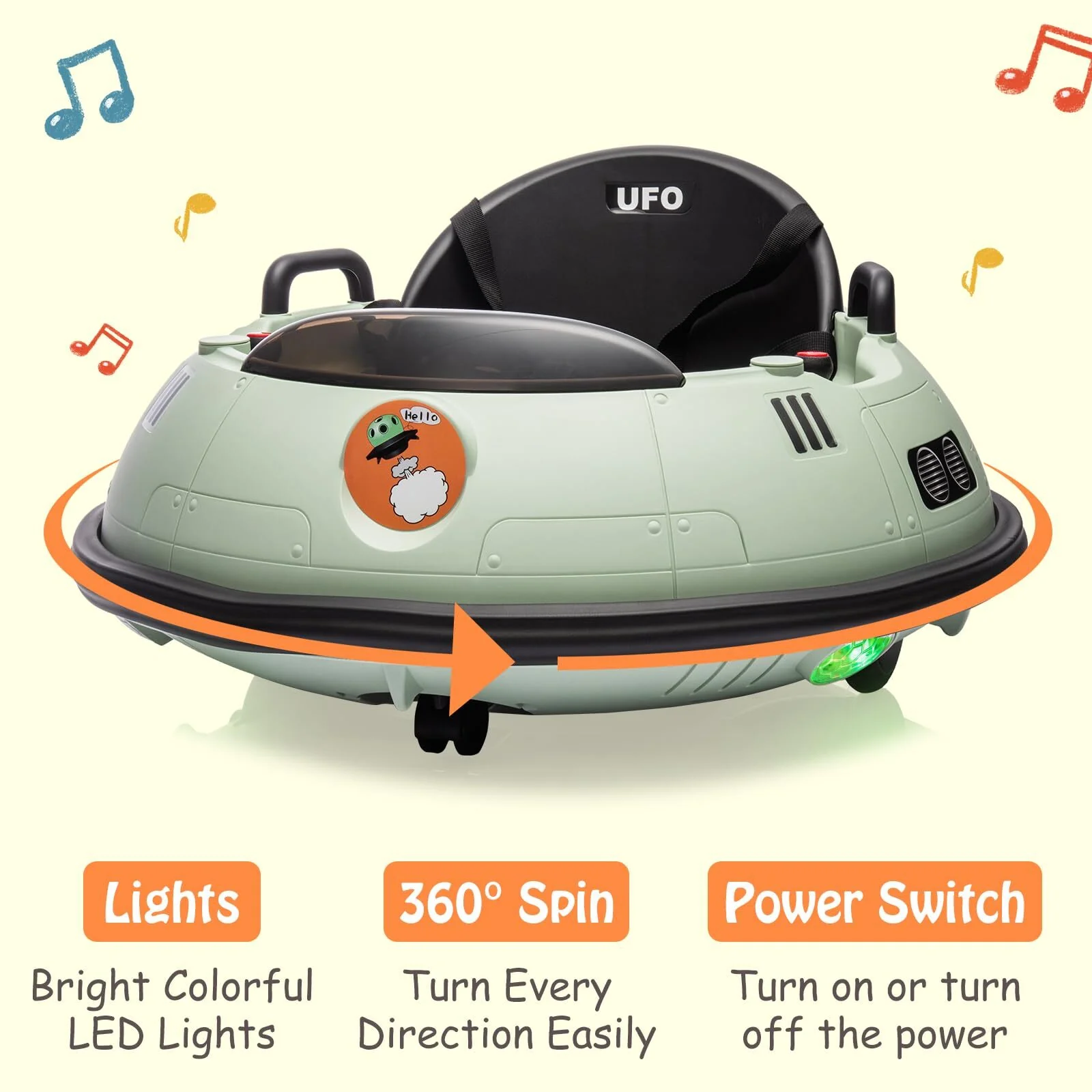 12V Kids Electric Ride-On Bumper Car with 360-Degree Spin and Remote Control for Toddlers - Image 13