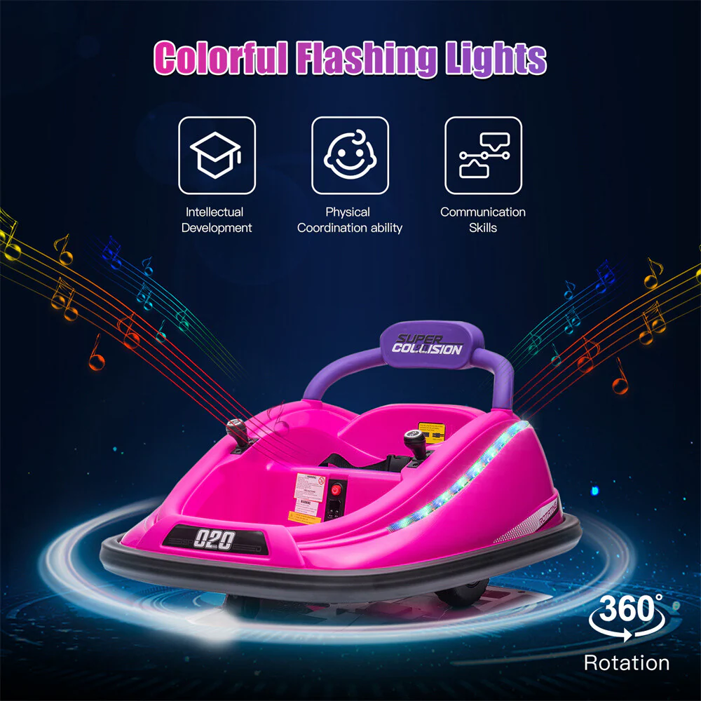 12V Kids Electric Ride-On Bumper Car with 360° Spin and Parent Remote Control - Image 3