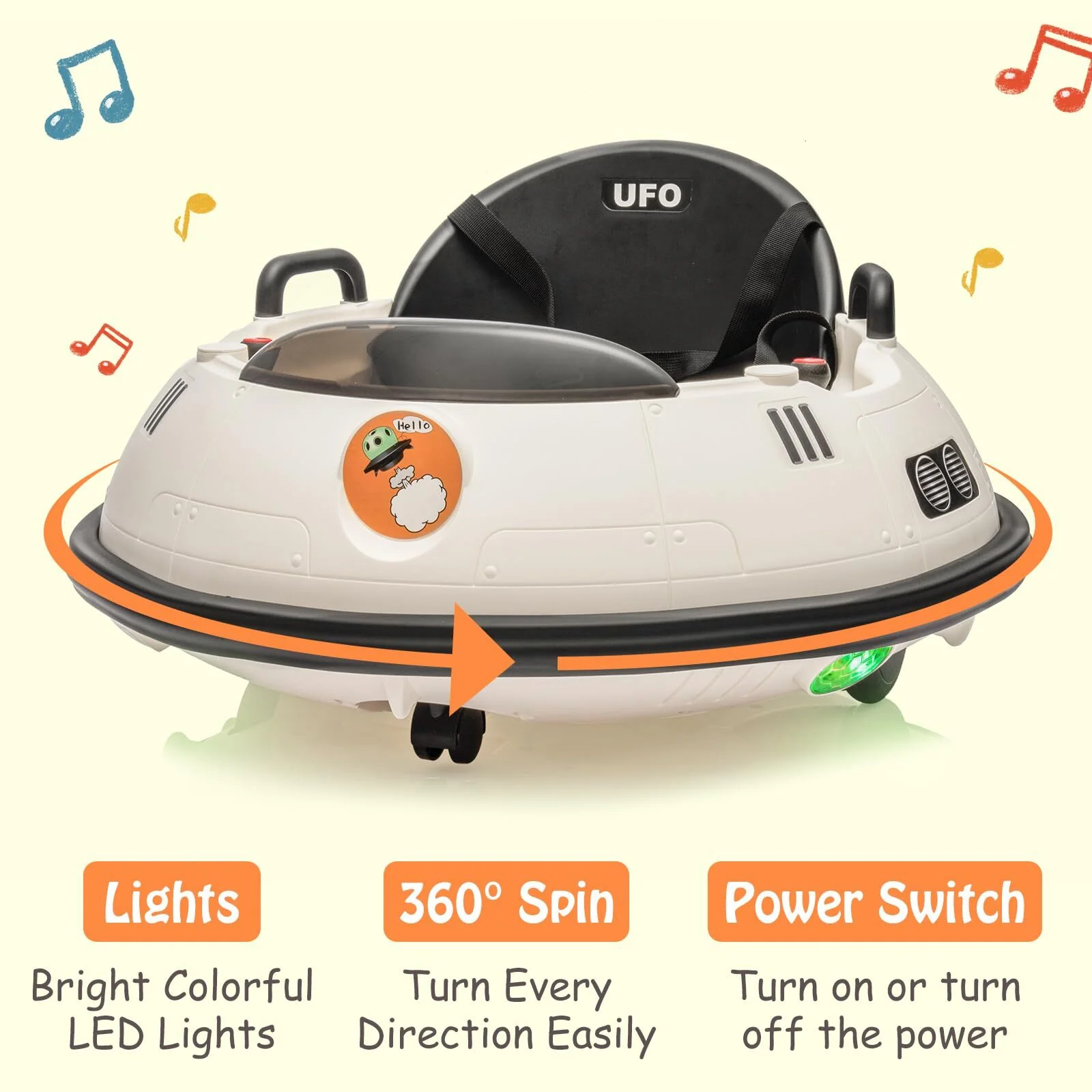 12V Electric Kids Ride-On Bumper Car with 360° Spin and Remote Control for Toddlers - Image 13