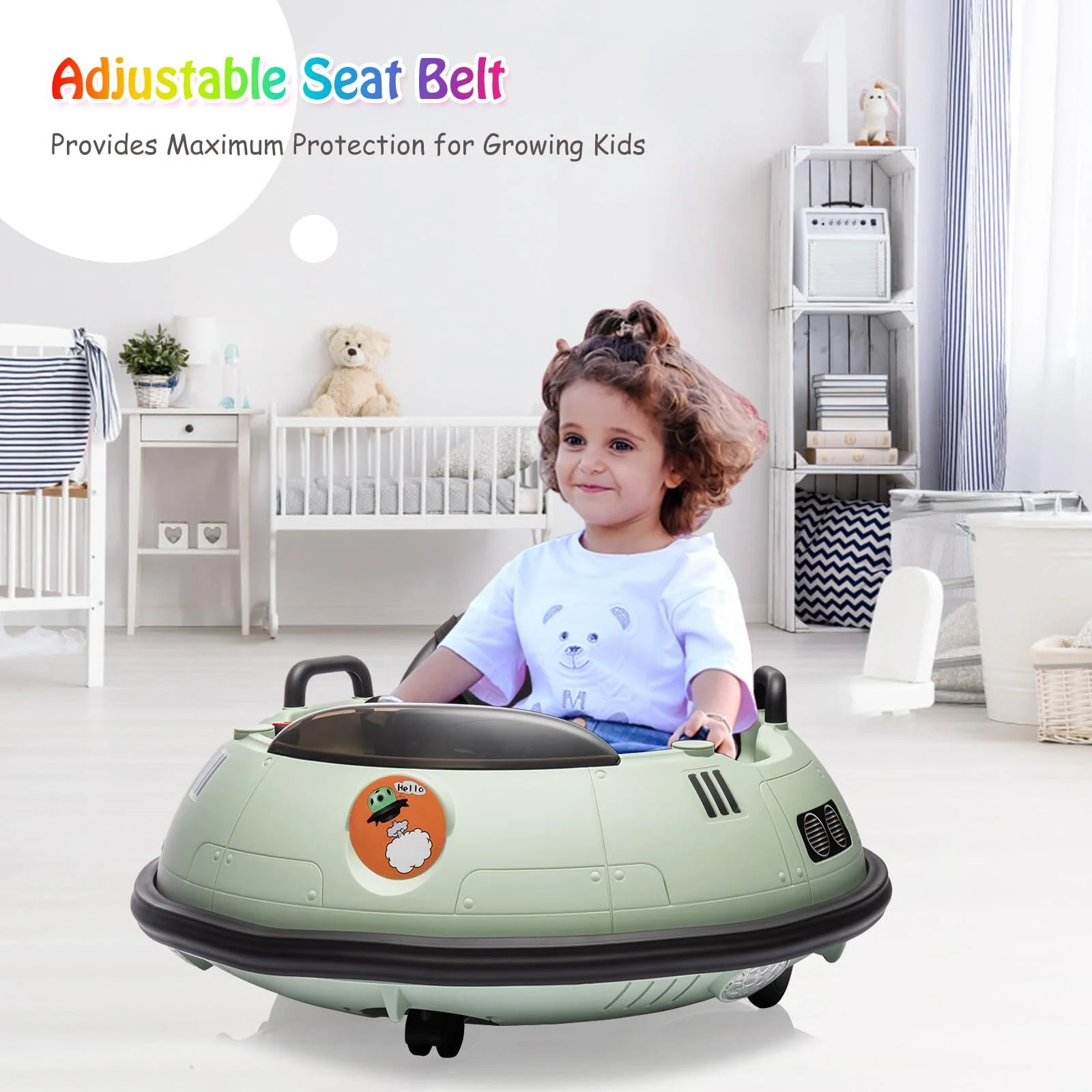 12V Electric Kids Ride-On Bumper Car with 360° Spin and Remote Control for Toddlers - Image 7