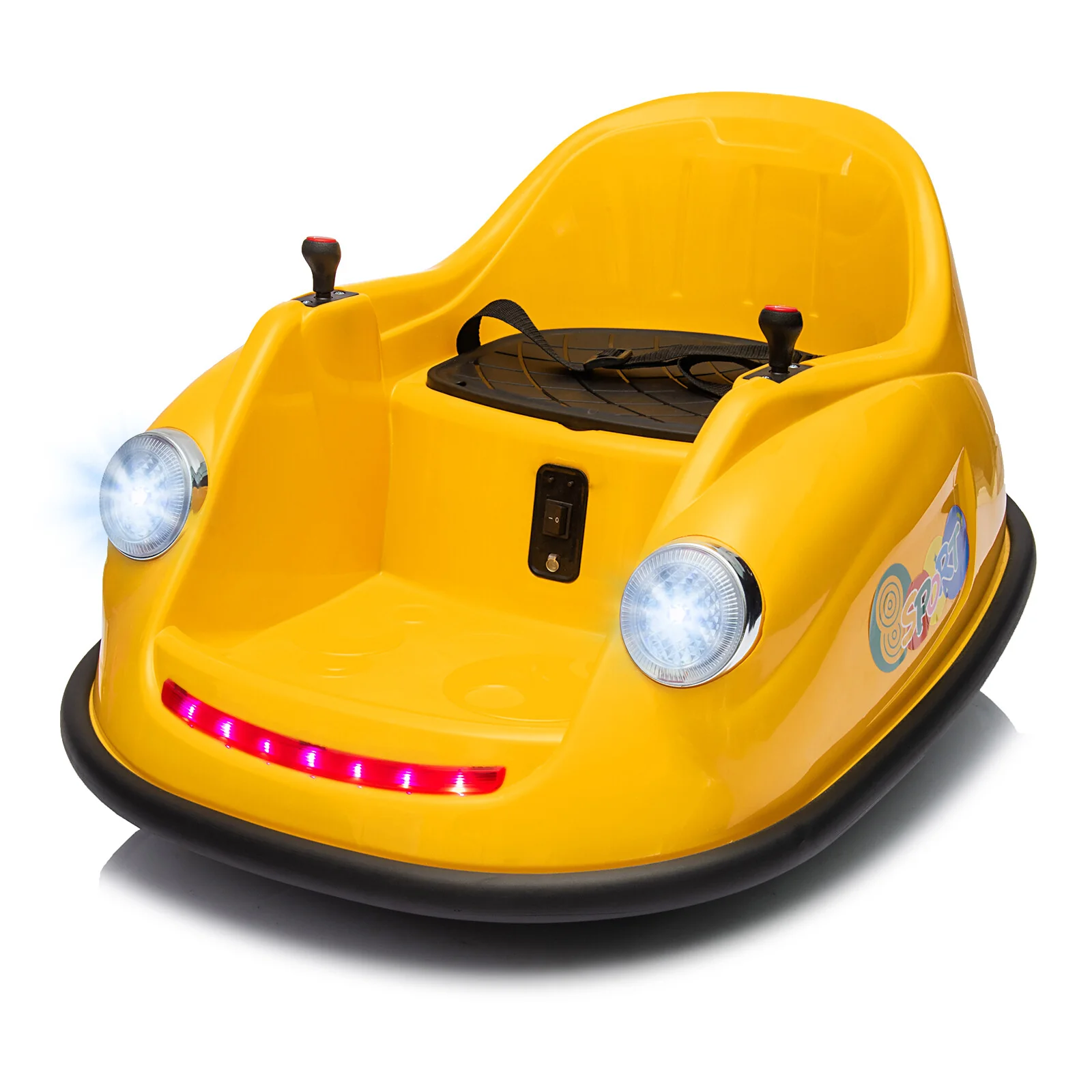 12V Kids Ride-On Bumper Car with 360° Spinning, Electric Remote Control, LED Lights, and Music