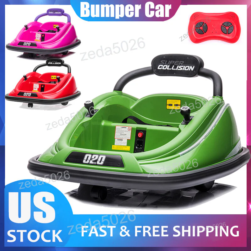 12V Kids Ride-On Bumper Car Electric Vehicle Toy with 360° Spinning and Remote Control - Image 10