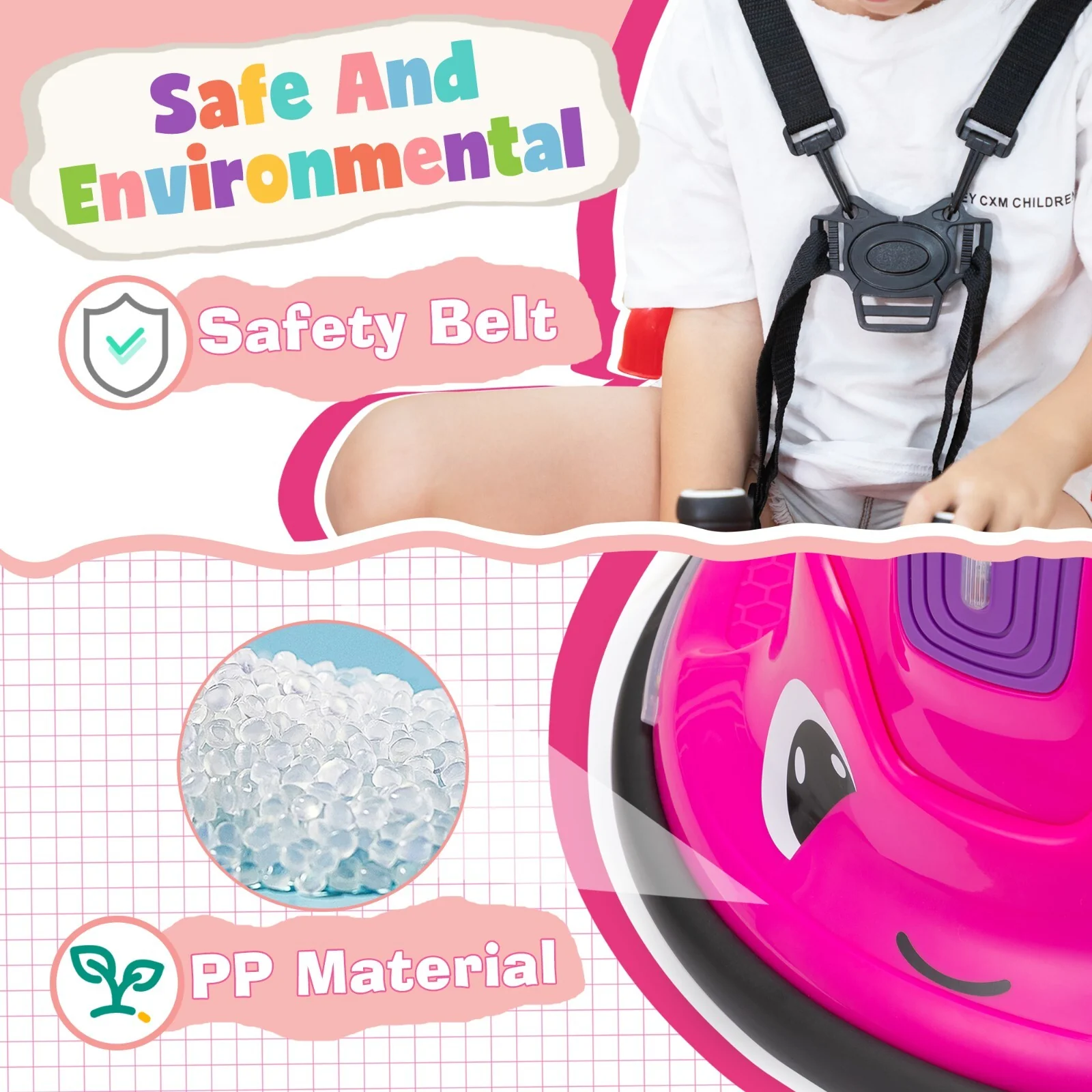 12V Kids Electric Ride-On Bumper Car with 360° Spinning, Remote Control, and MP3 Player - Image 6