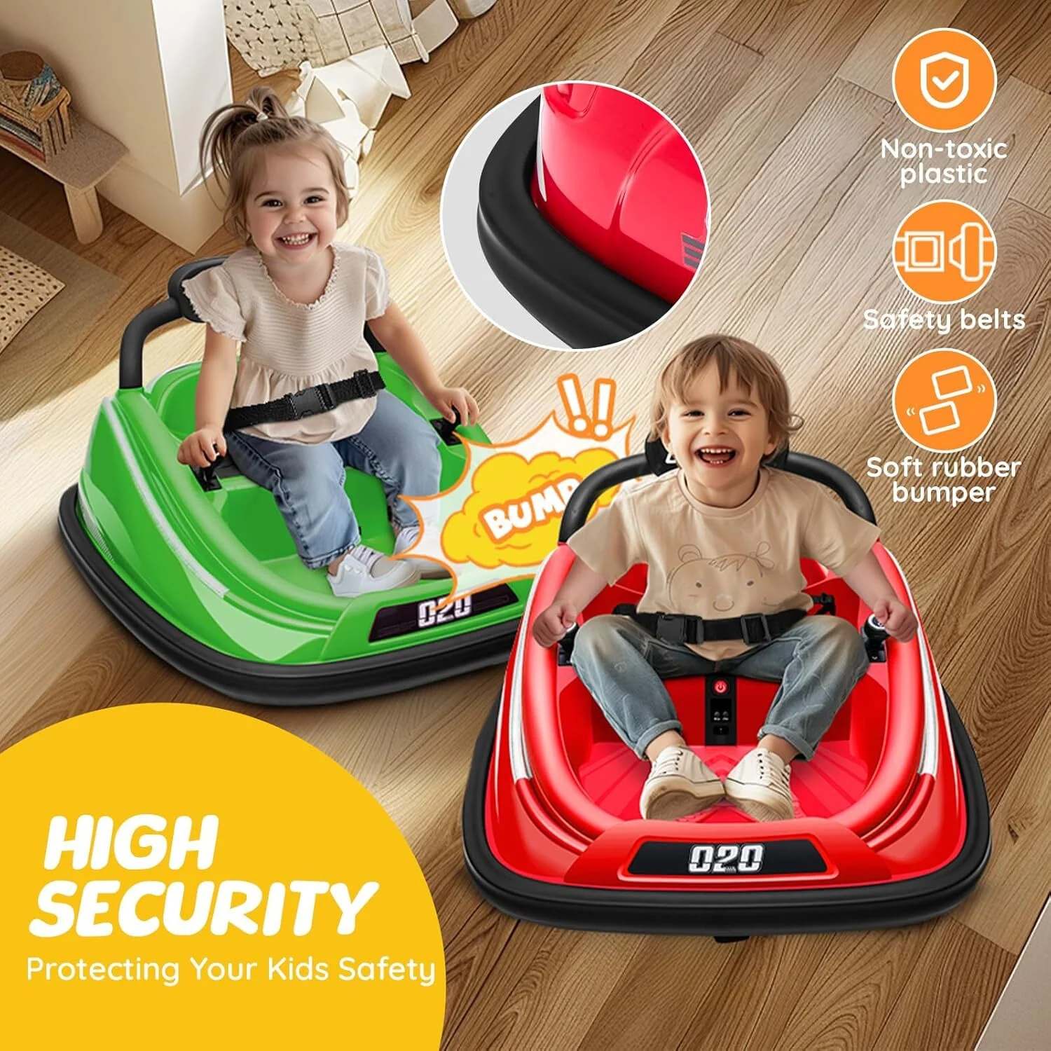 12V Kids Electric Ride-On Bumper Car with 360° Spinning, Remote Control, and MP3 Player - Image 3