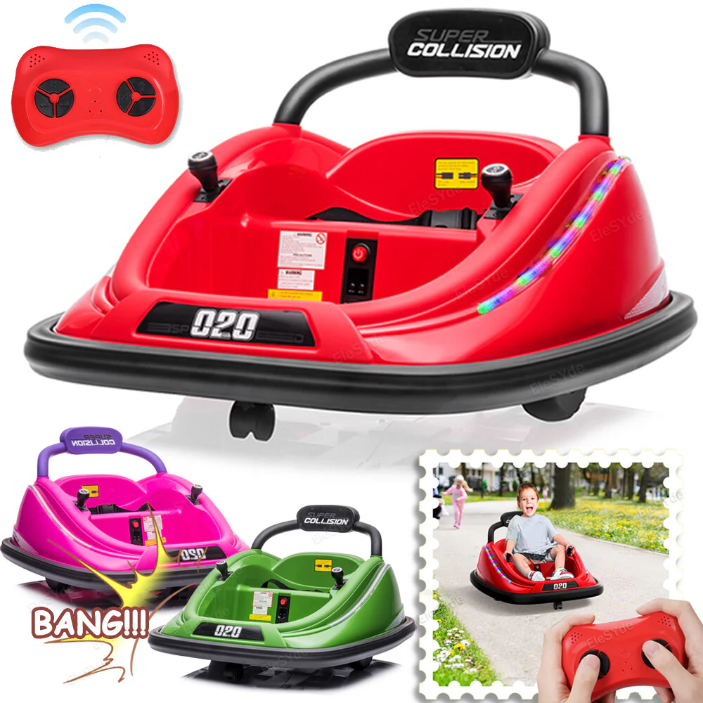 12V Kids Electric Ride-On Bumper Car with 360° Spinning, Remote Control, and MP3 Player - Image 2