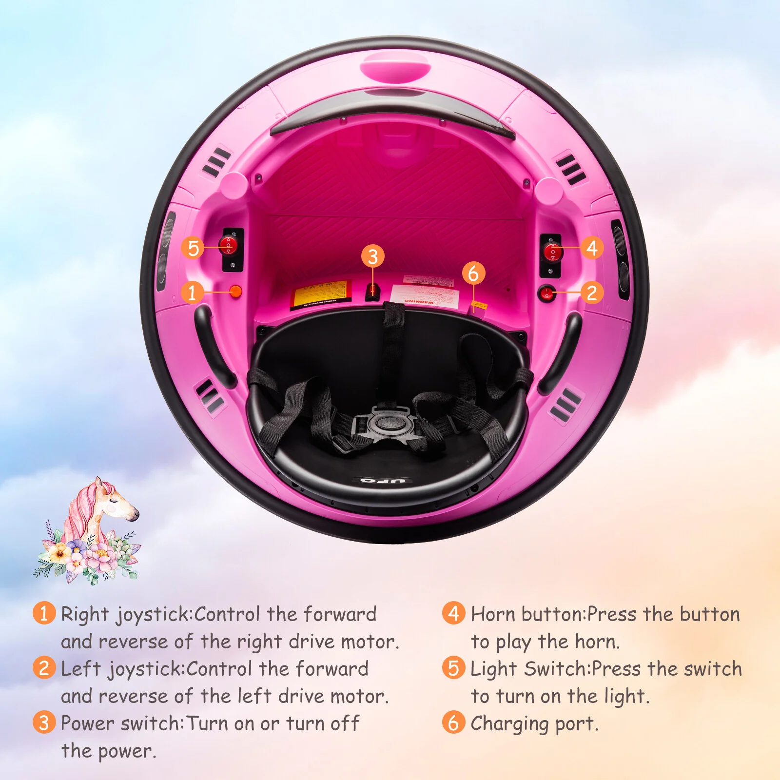 12V Electric Kids Ride-On Bumper Car with Remote Control for Toddlers - Image 3