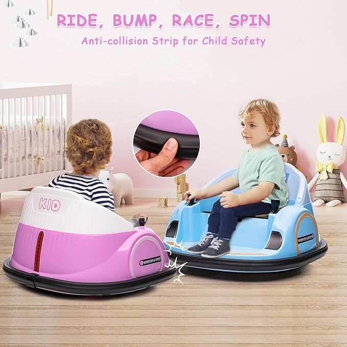 12V Battery-Powered Kids Ride-On Bumper Car with Music for Toddlers - Image 9