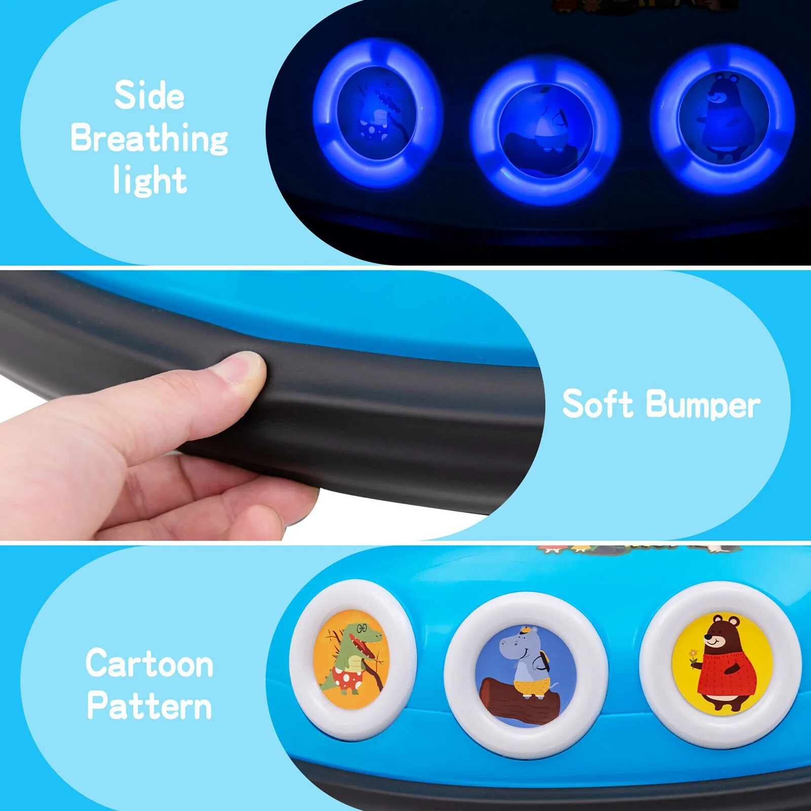 12V Kids Ride-On Bumper Car with Remote Control, Flashing LED Lights, and Music – Navy - Image 9