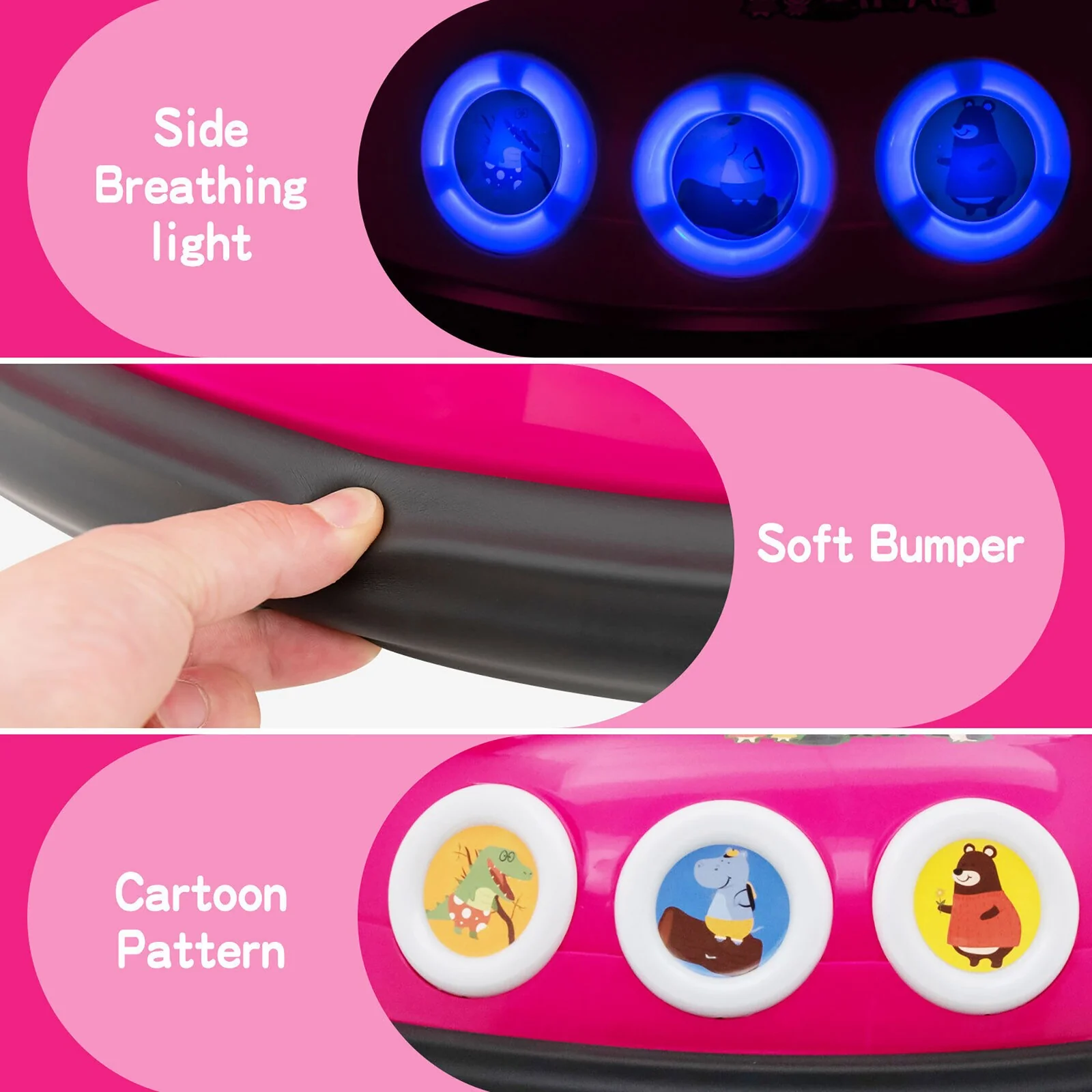12V Kids Ride-On Bumper Car with Remote Control, Flashing LED Lights, and Music – Pink - Image 9