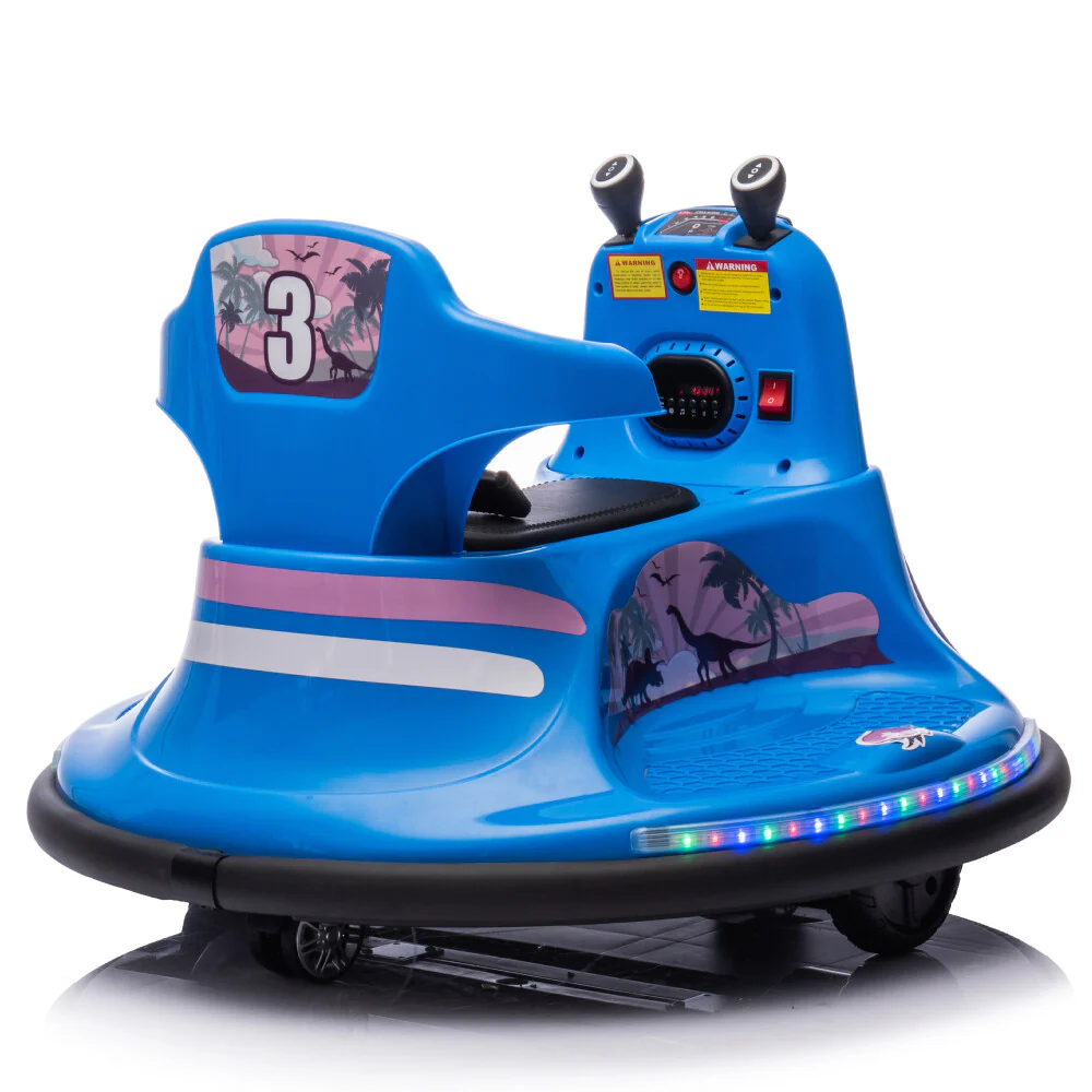 12V Kids Ride-On Bumper Car with 360° Rotation, LED Lights, Safety Belt, Music, and Bluetooth - Image 13