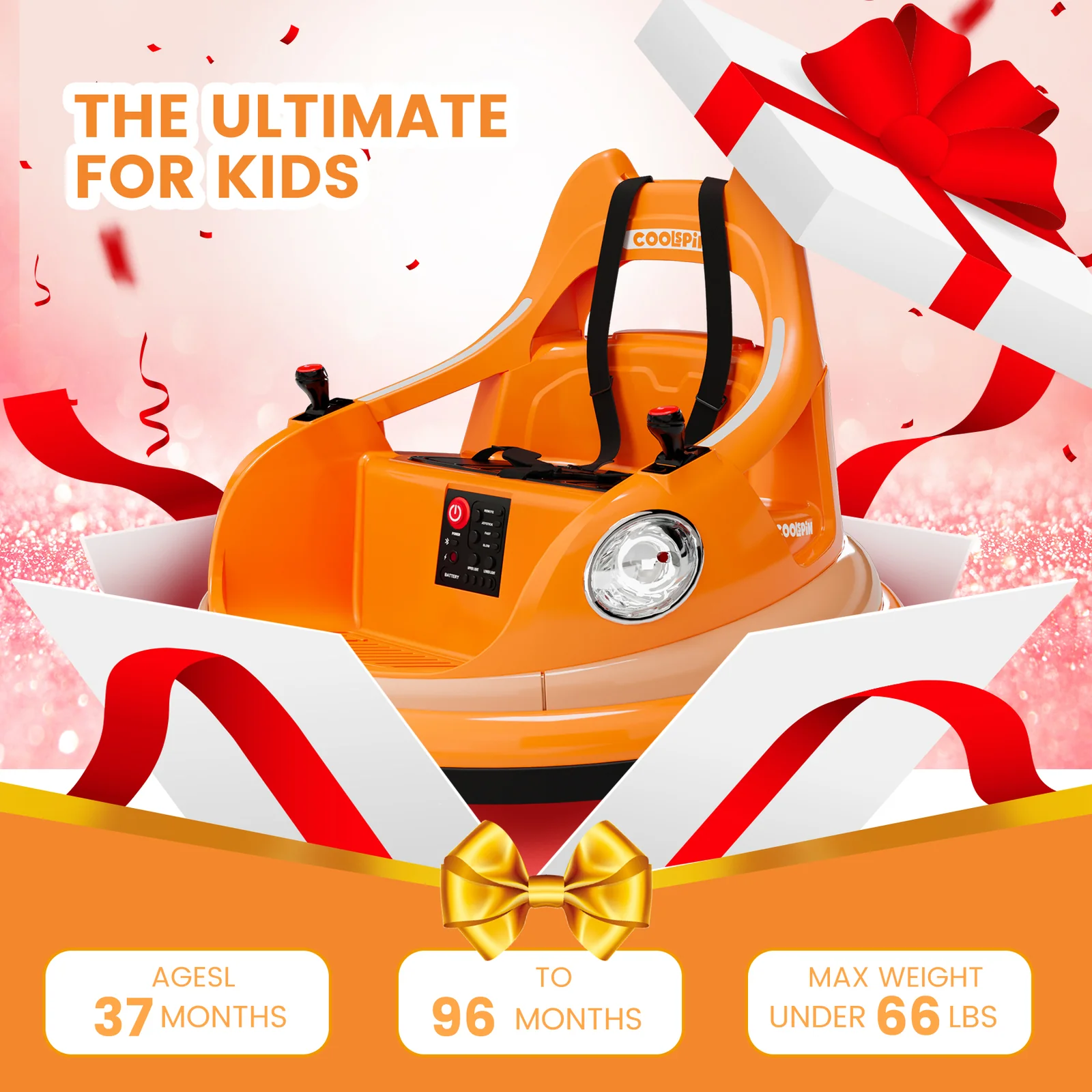 12V Kids Ride-On Bumper Car with Remote Control, 360° Spin, and Flashing Lights for Toddlers - Image 11