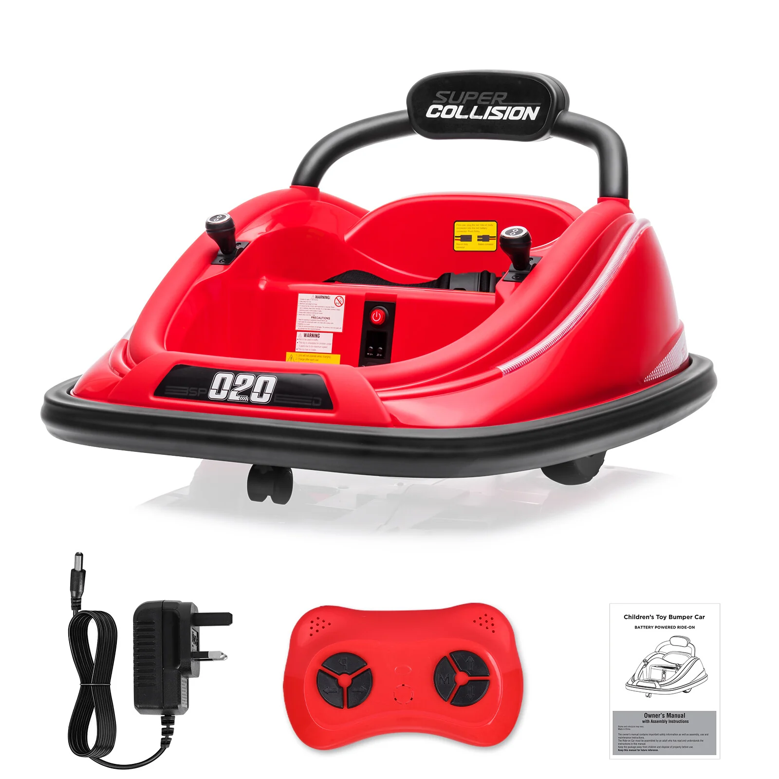 12V Kids Ride-On Toddler Bumper Car with Remote Control 360° Spinning and LED Lights - Image 8