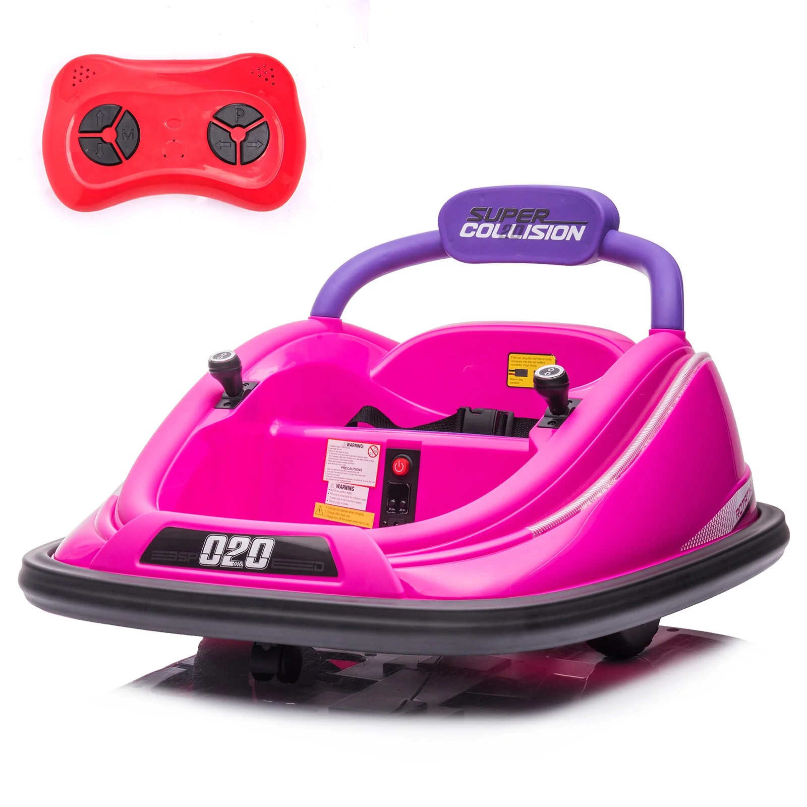 12V Kids Ride-On Bumper Car Vehicle with 360° Spin and Remote Control - Image 8