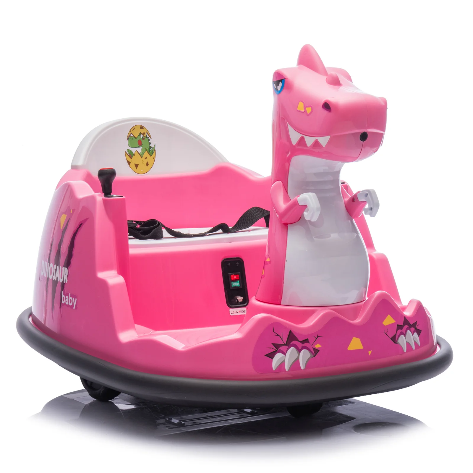 12V Kids Ride-On Dinosaur Bumper Car with Parental Remote Control and Detailed Design - Image 9