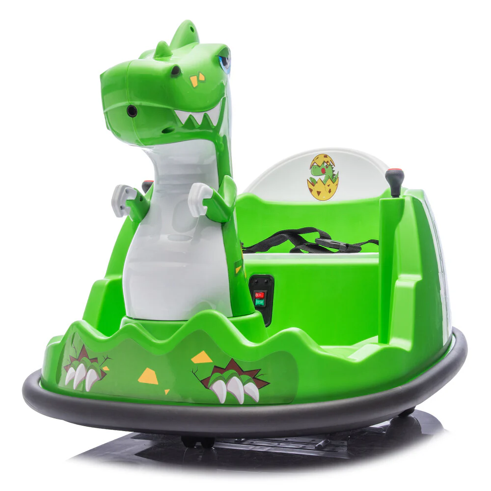 12V Kids Ride-On Bumper Car with Parent Remote Control Dinosaur Shape and Element Design - Image 7