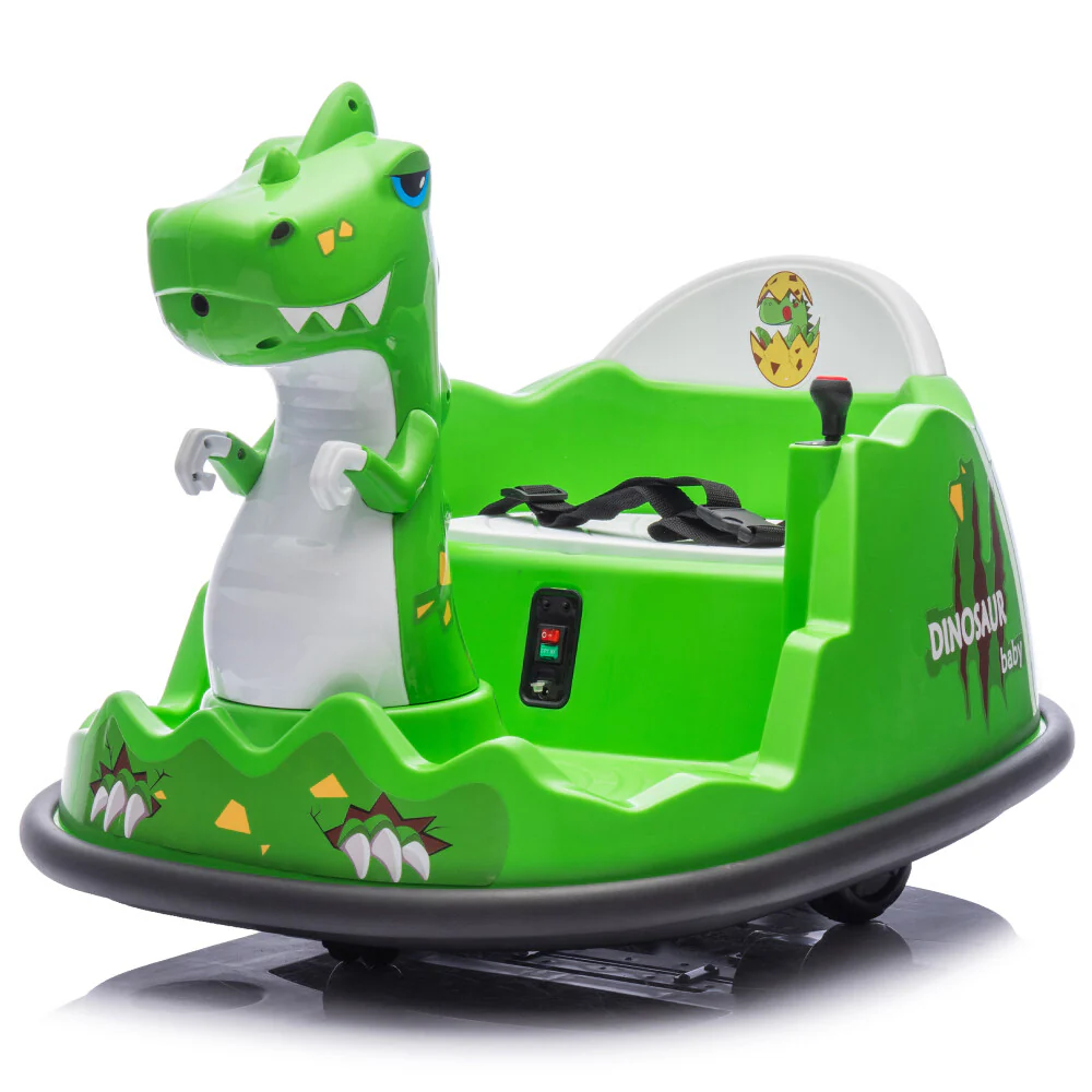 12V Kids Ride-On Bumper Car with Parental Control Dinosaur Shape and Element Design - Image 4