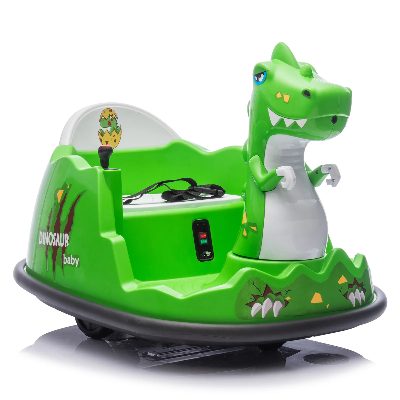 12V Kids Ride-On Bumper Car with Parental Control Dinosaur Design 2WD - Image 10