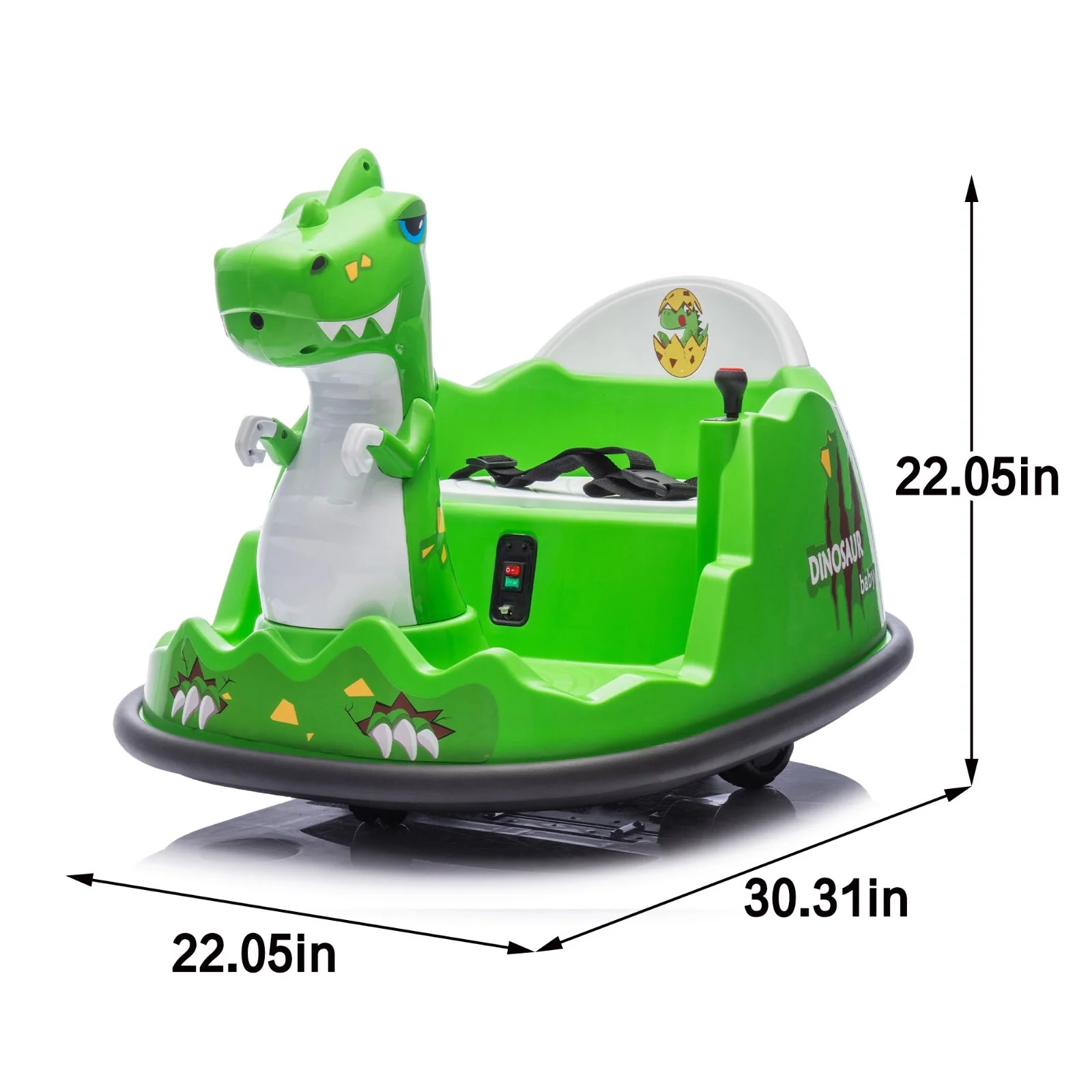 12V Kids Ride-On Bumper Car with Parental Control Dinosaur Shape and Element Design - Image 5