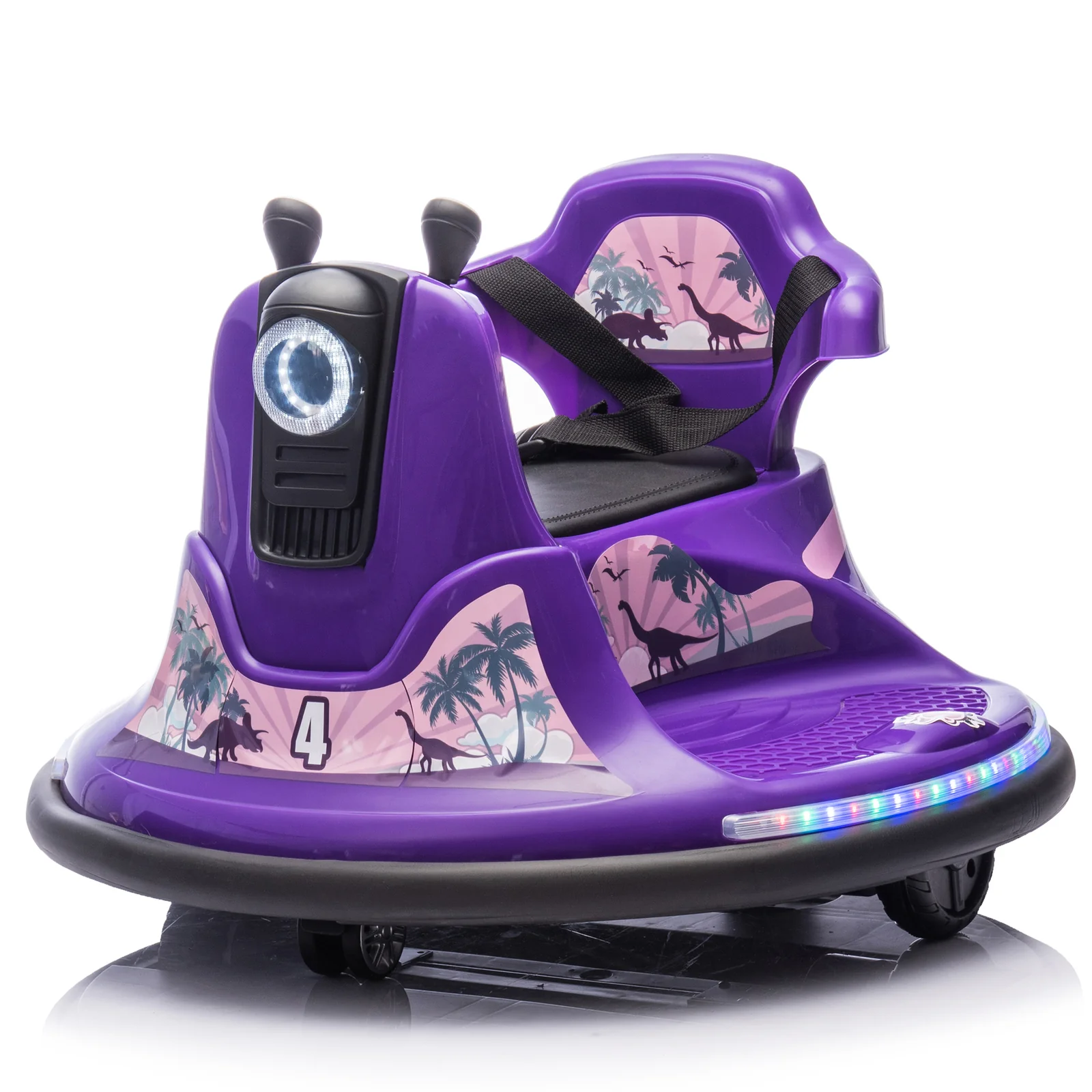12V Kids Ride-On Bumper Car with Parent Remote Control and 360-Degree Rotation