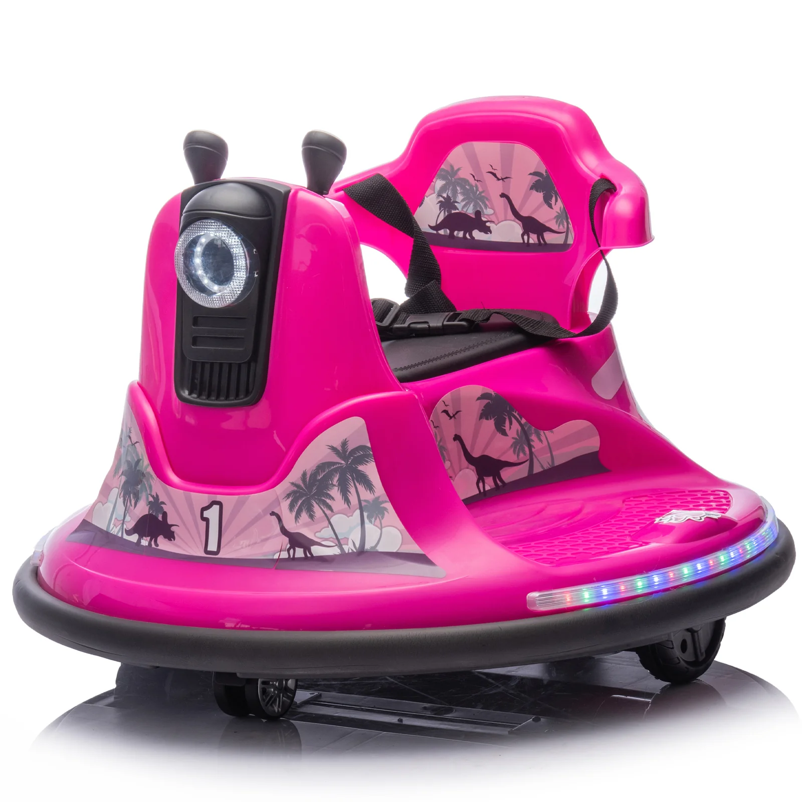 12V Kids Ride-On Bumper Car with Parental Control and 360-Degree Rotation, Two-Handed Steering - Image 21