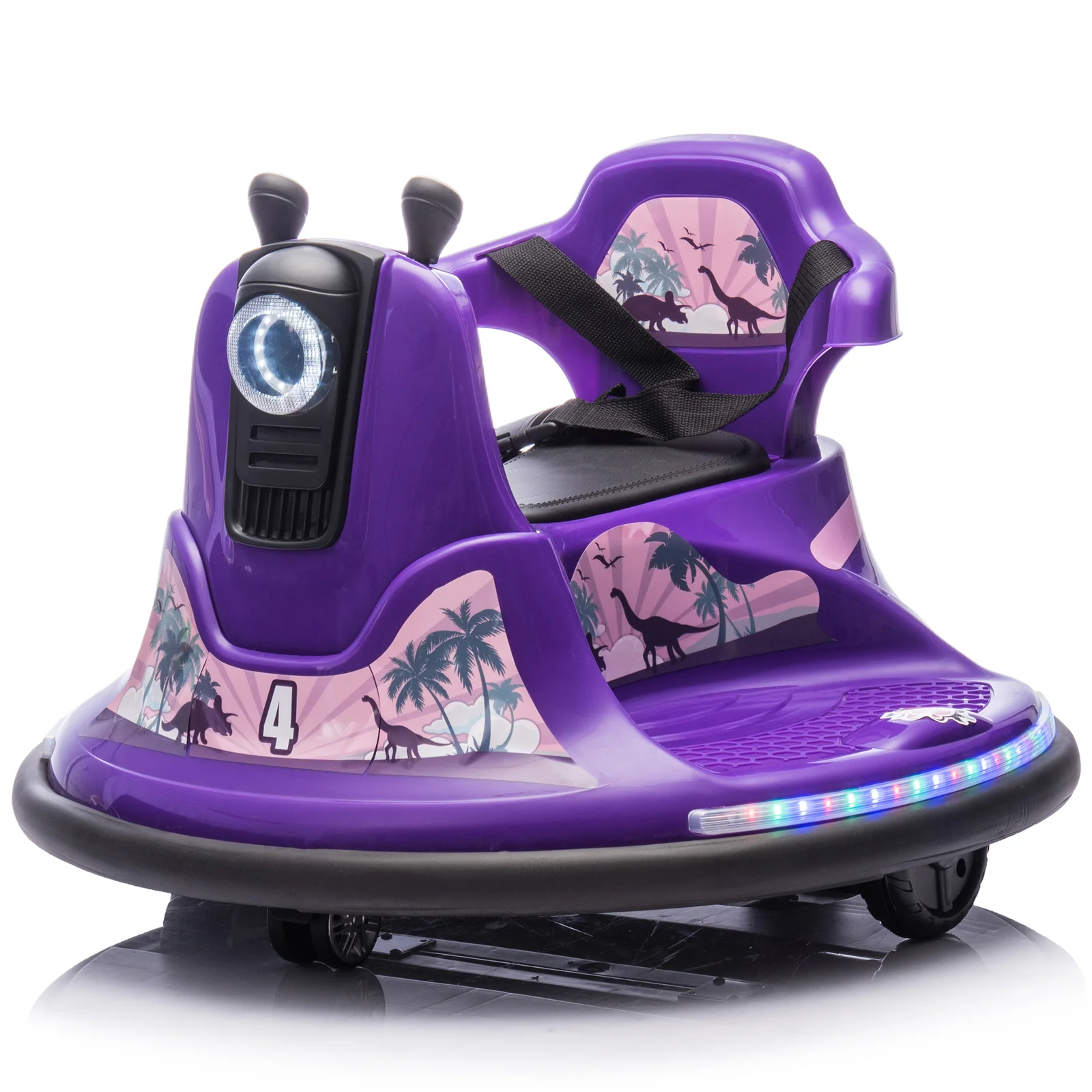 12V Kids Ride-On Bumper Car with Parent Remote Control and 360-Degree Rotation Steering - Image 3