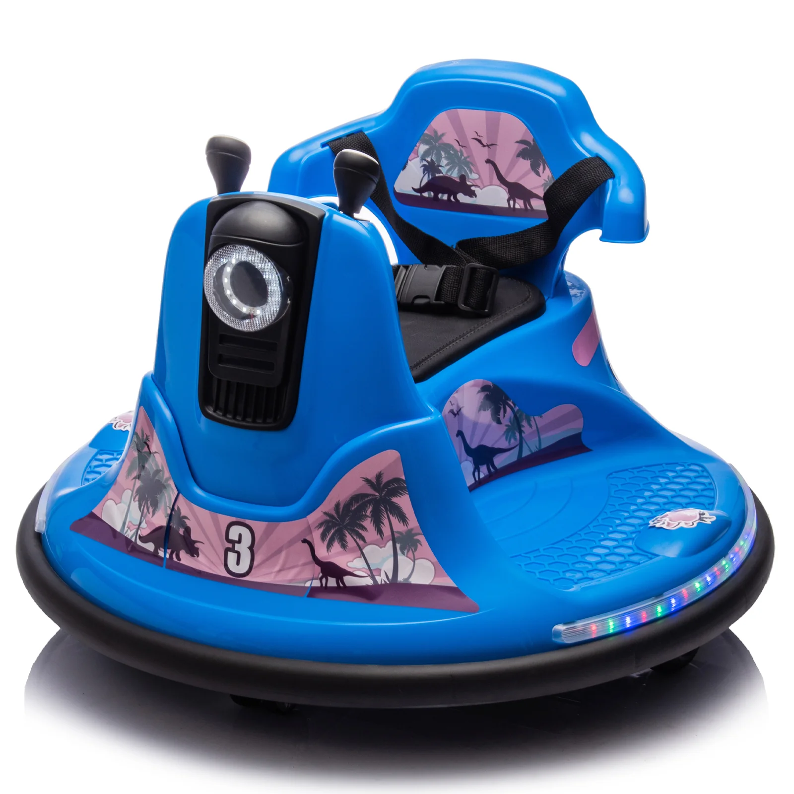 12V Kids Ride-On Bumper Car with Parent Control, 360-Degree Rotation, Two-Handed Steering - Image 3