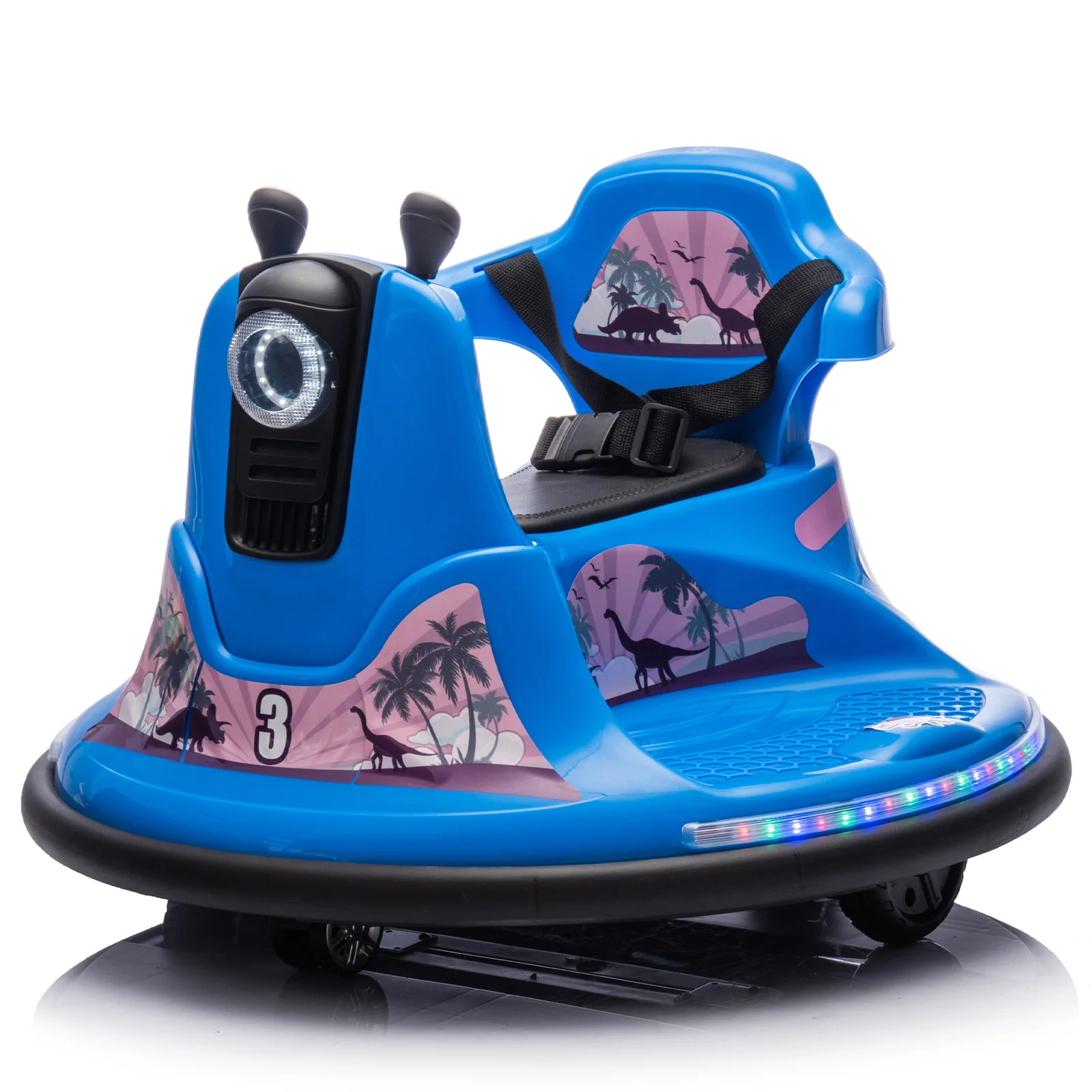 12V Kids Ride-On Bumper Car with Parent Control, 360-Degree Rotation, Two-Handed Steering - Image 4