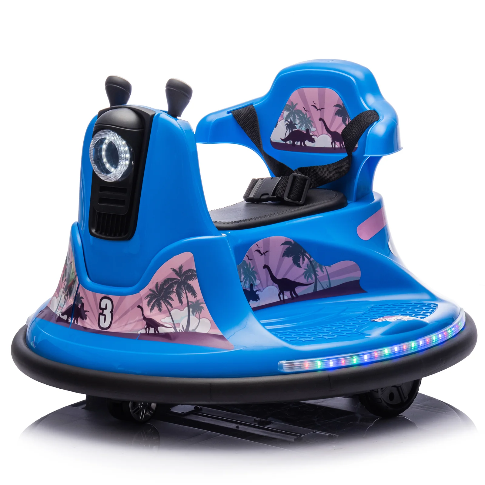 12V Kids Ride-On Bumper Car with Parent Control, 360-Degree Rotation, Two-Handed Steering - Image 5