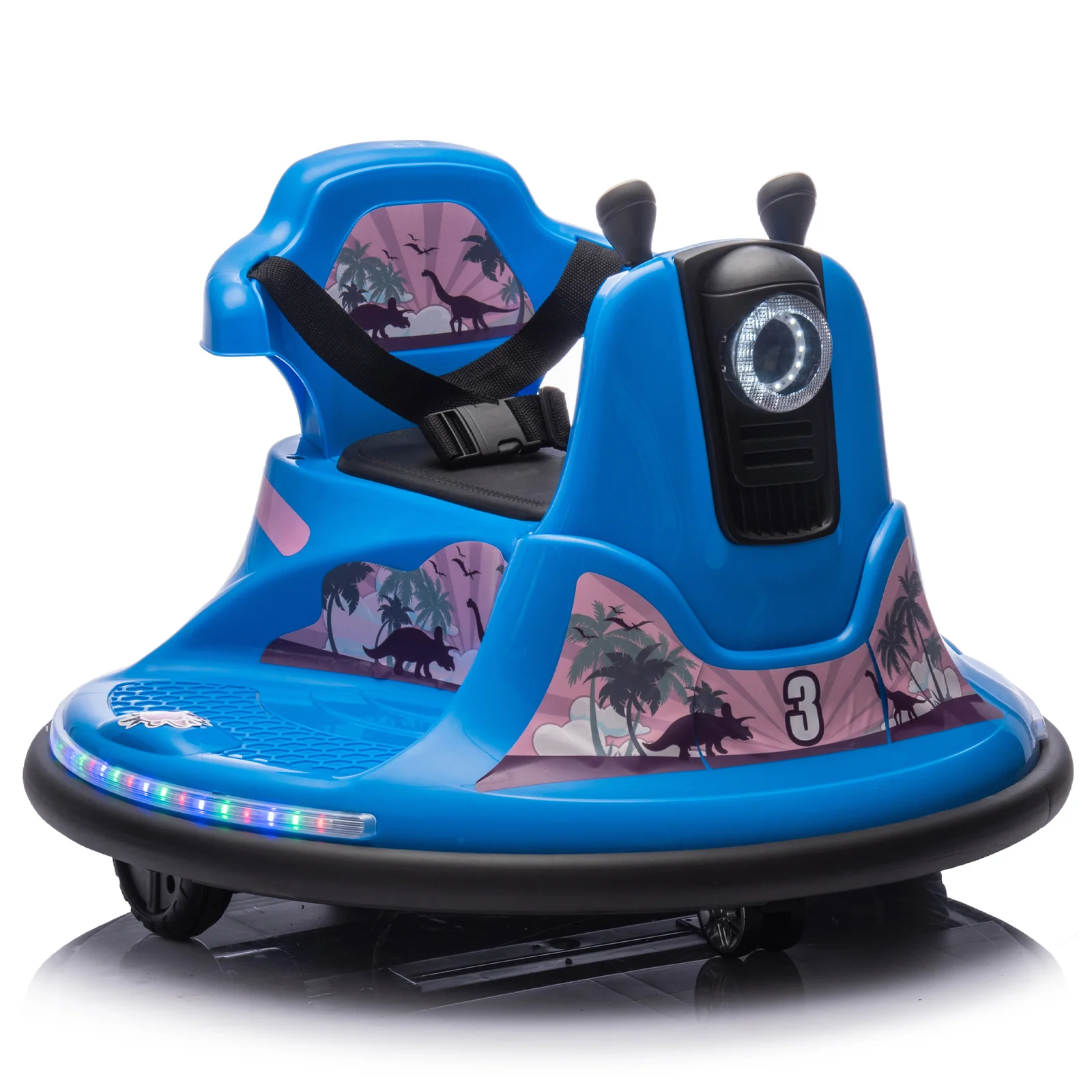 12V Kids Ride-On Bumper Car with Parental Remote Control, 360-Degree Rotation, Two-Handed Steering - Image 7