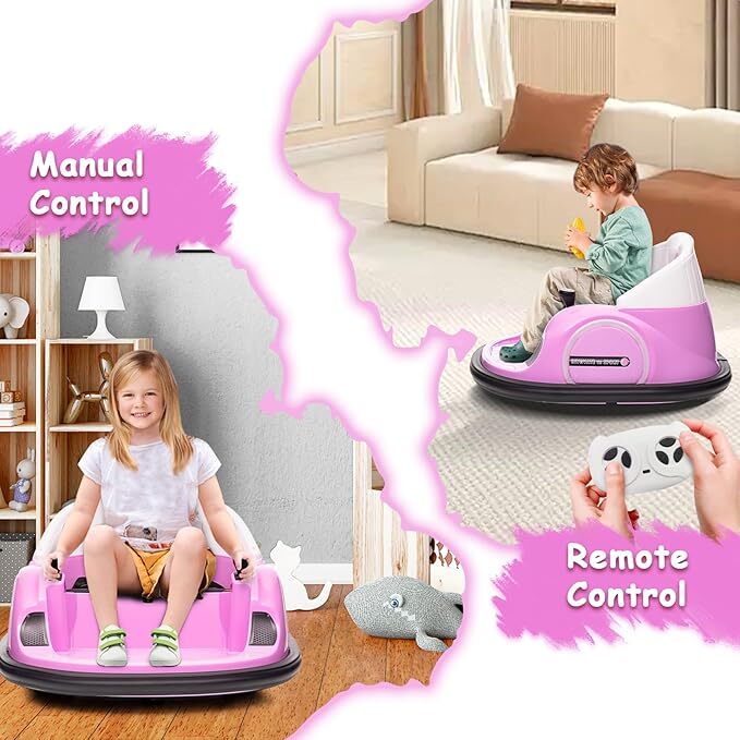 12V Kids Ride-On Bumper Car with Remote Control and 360-Degree Spin for Toddlers - Image 10
