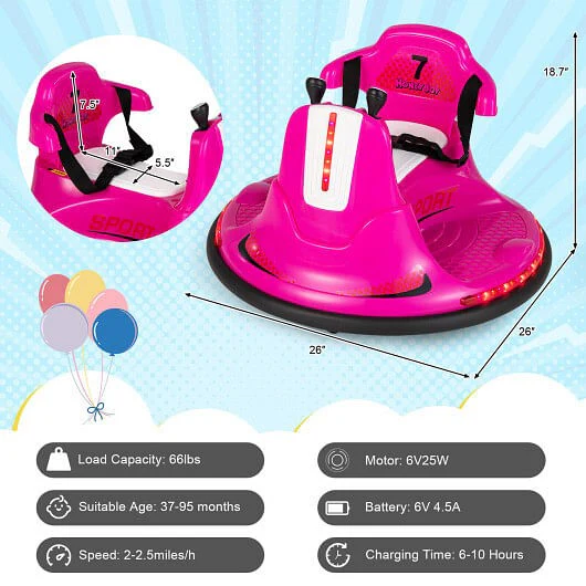 12V Kids Ride-On Bumper Car with Remote Control, Lights, and Music – Blue - Image 9
