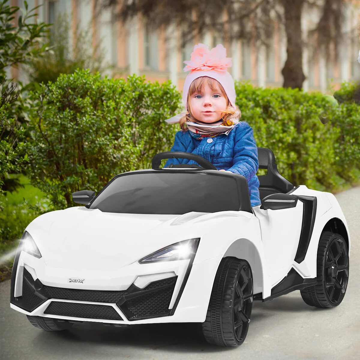 12V Kids Electric Ride-On Car with Remote Control, Lights, MP3, and Openable Doors - Image 4