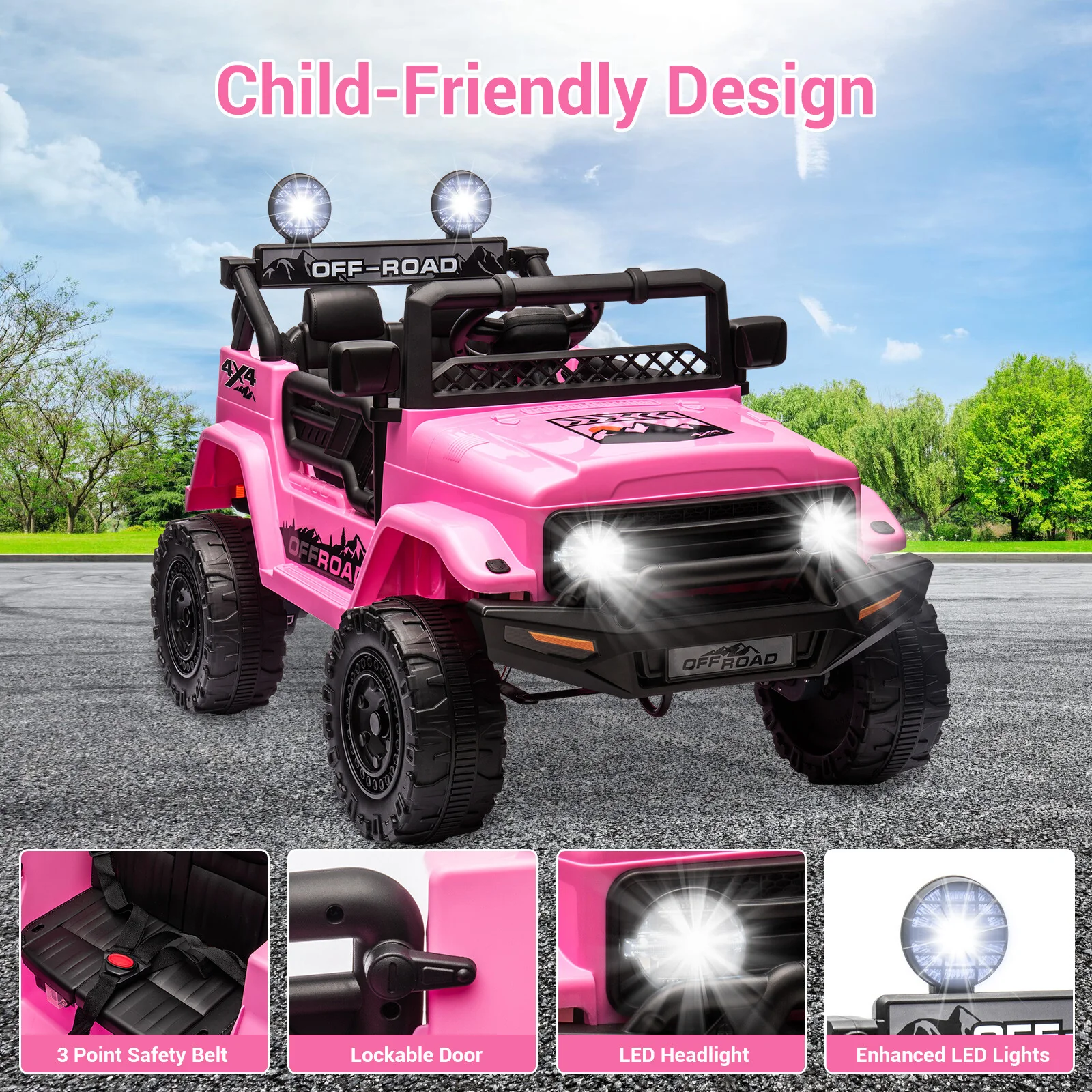 12V Electric 2-Seater Kids Ride-On SUV Toy Truck with Remote Control - Image 13