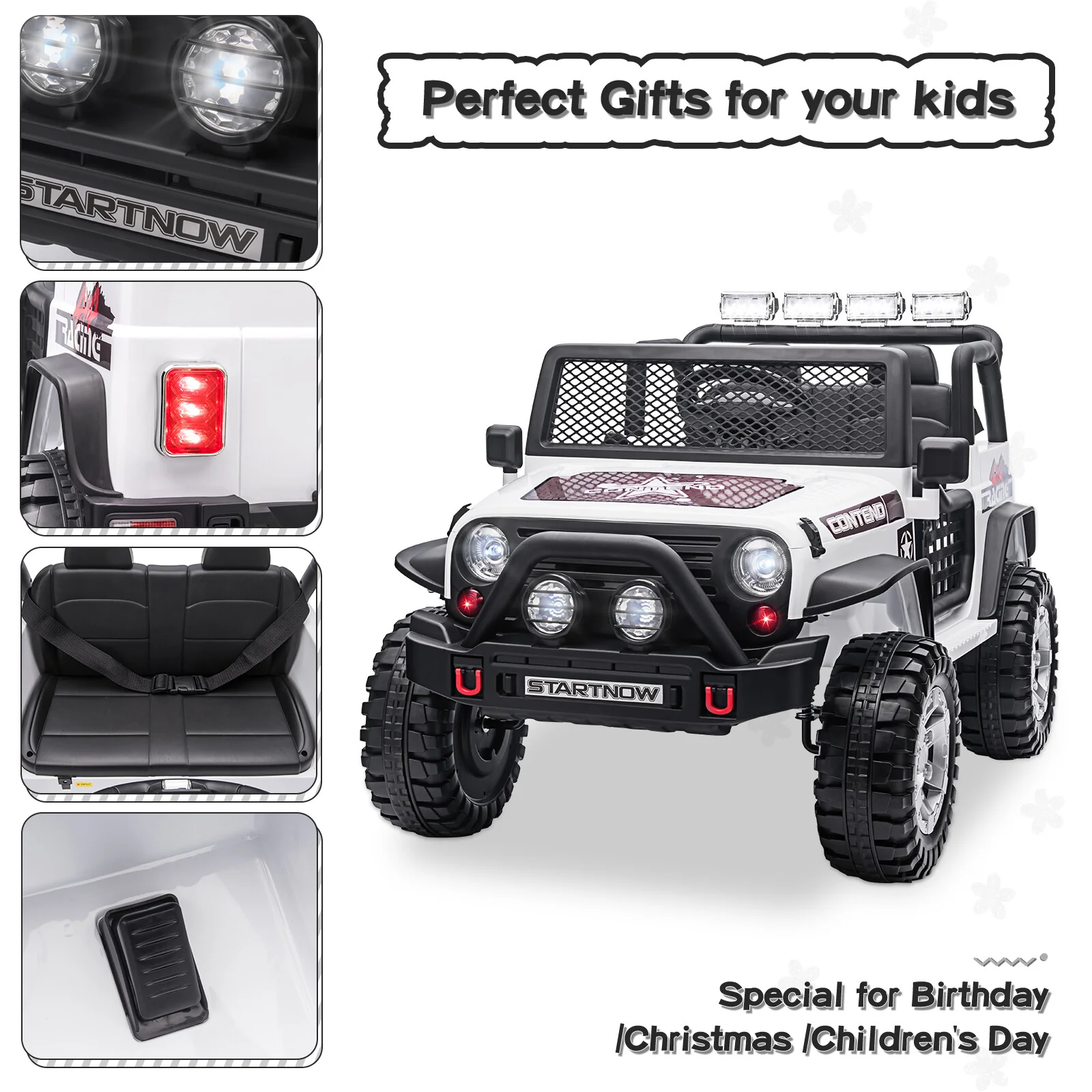 12V Electric 2-Seater Kids Ride-On Jeep Truck with Remote Control - Image 16