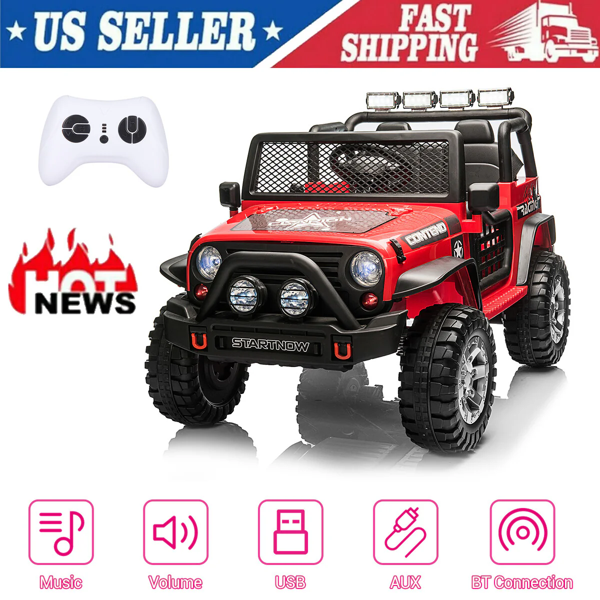12V Electric 2-Seater Kids Ride-On Jeep Truck with Remote Control - Image 12
