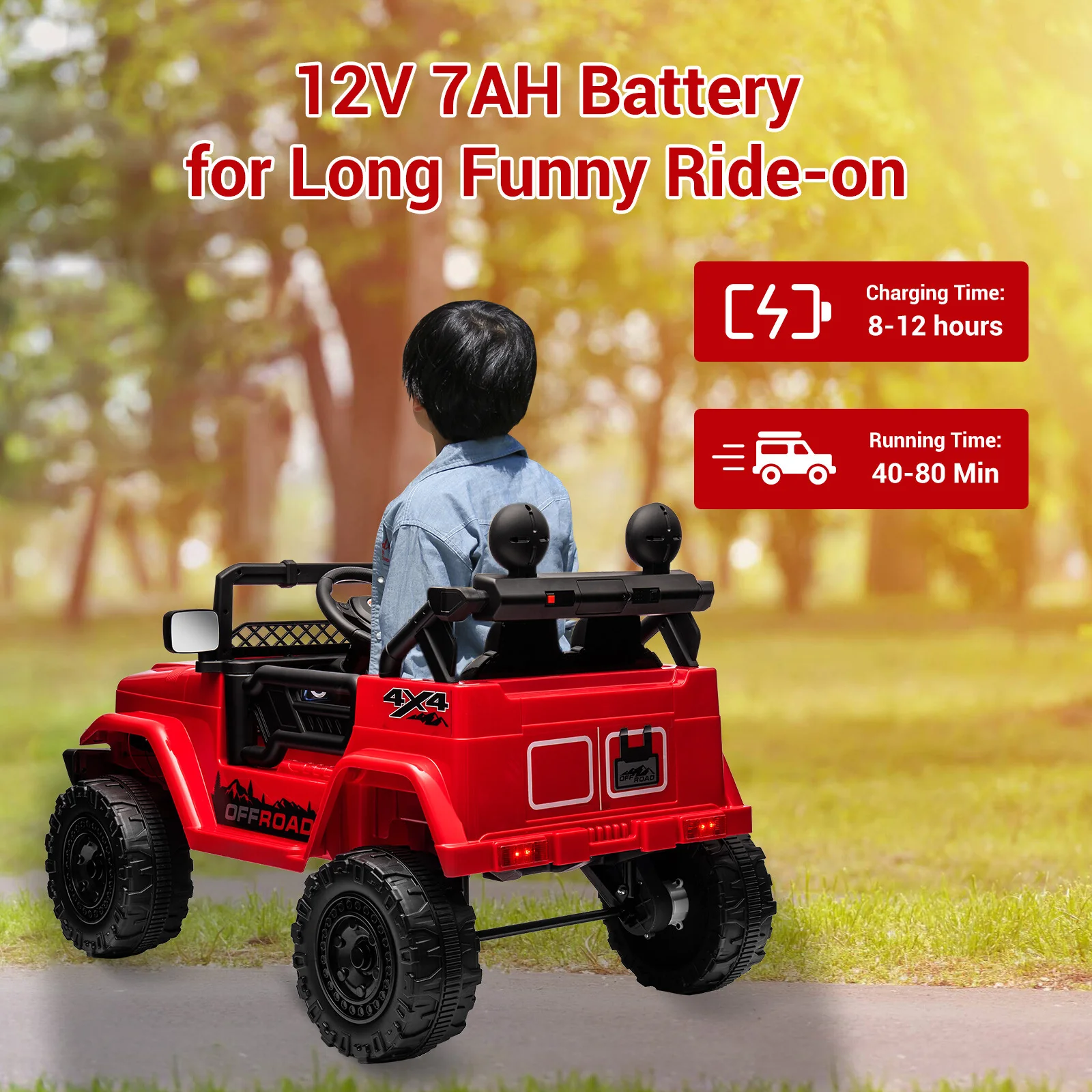 12V Electric 2-Seater Kids Ride-On Jeep Truck with Remote Control - Image 12