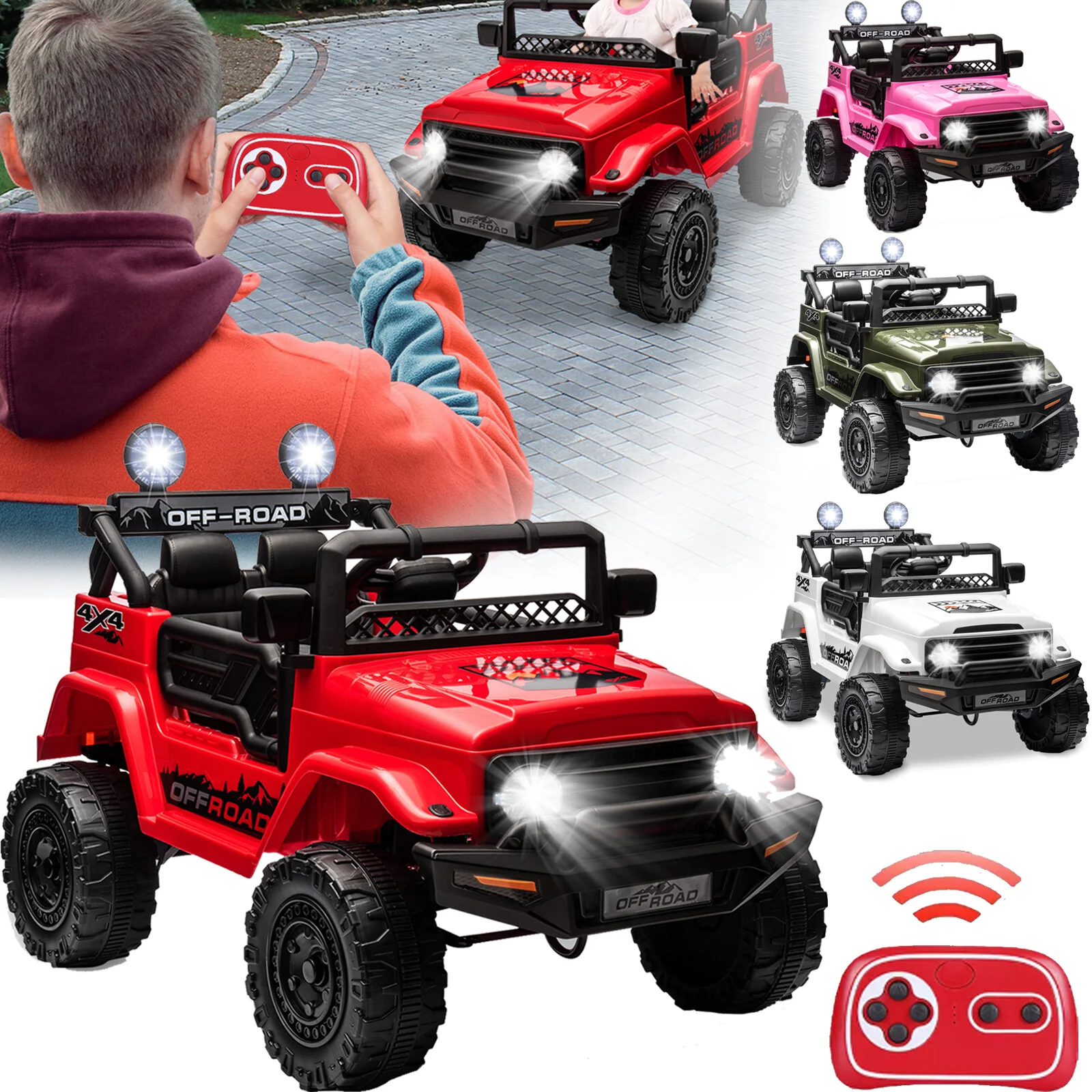 12V Electric 2-Seater Kids Ride-On Jeep Truck with Remote Control - Image 2