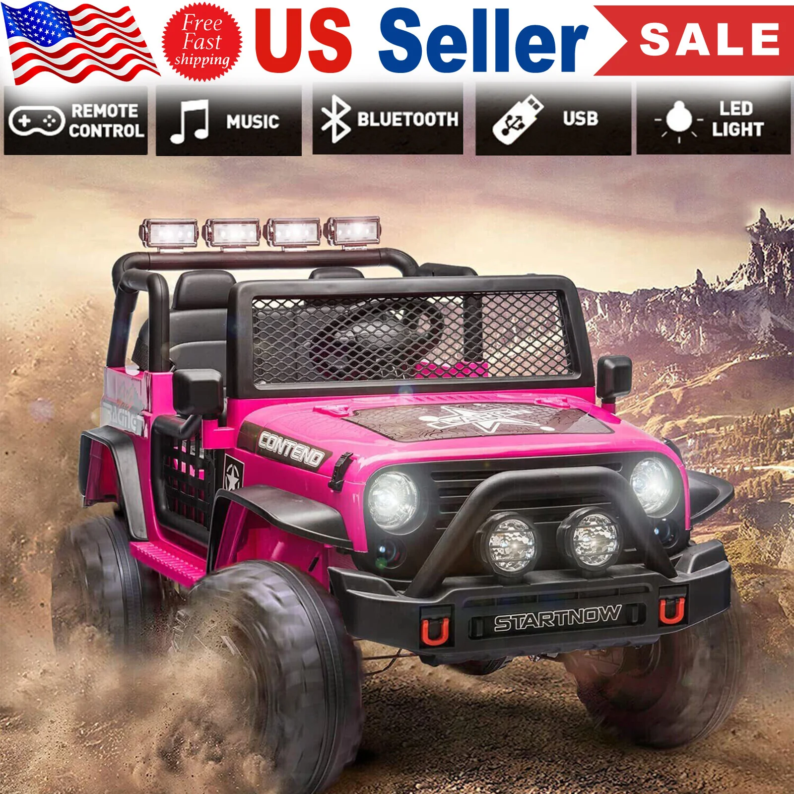 12V Electric 2-Seater Kids Ride-On Jeep Truck with Remote Control - Image 9