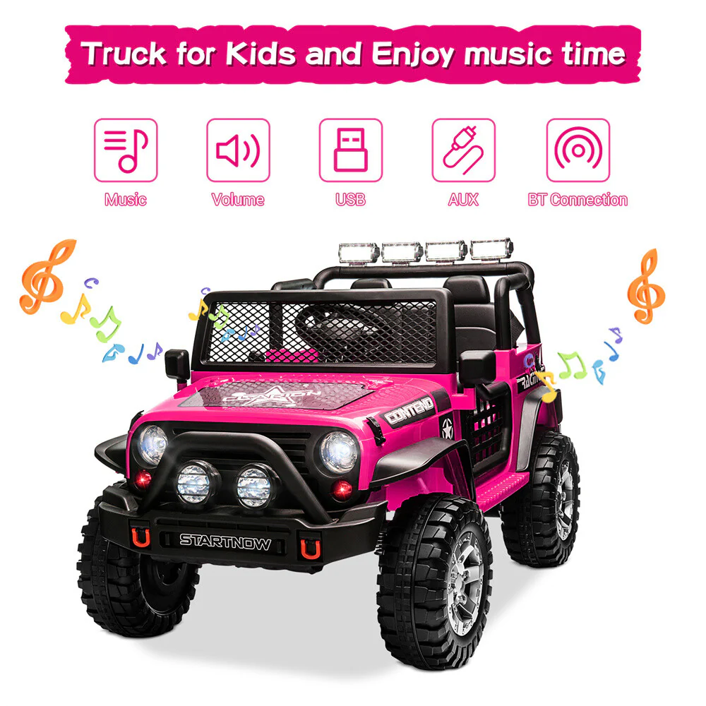 12V Electric 2-Seater Kids Ride-On Jeep Truck with Remote Control