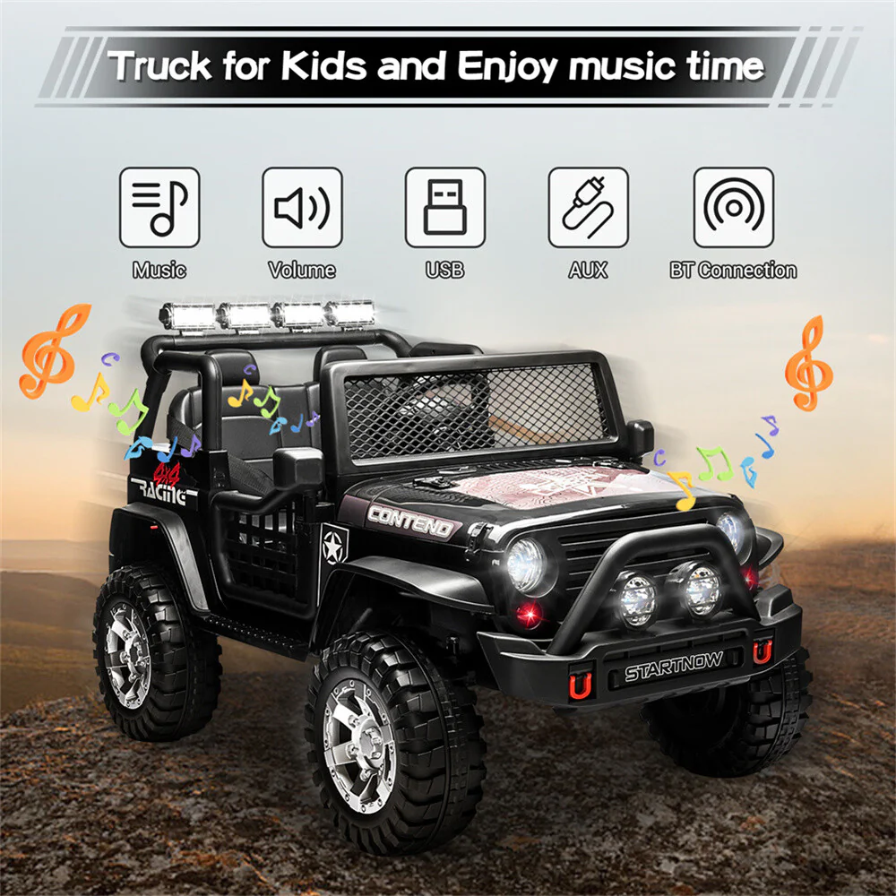 12V Electric 2-Seater Kids Ride-On Jeep Truck with Remote Control - Image 2