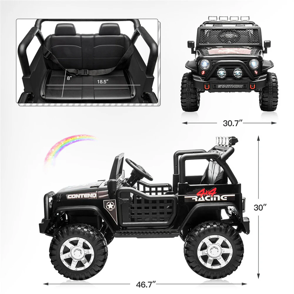12V Electric 2-Seater Kids Ride-On Jeep Truck with Remote Control - Image 4