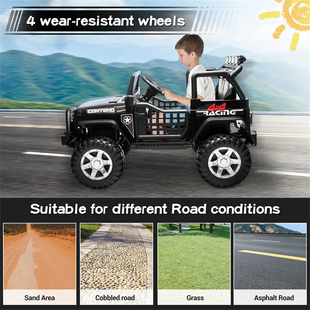 12V Electric 2-Seater Kids Ride-On Jeep Truck with Remote Control - Image 9