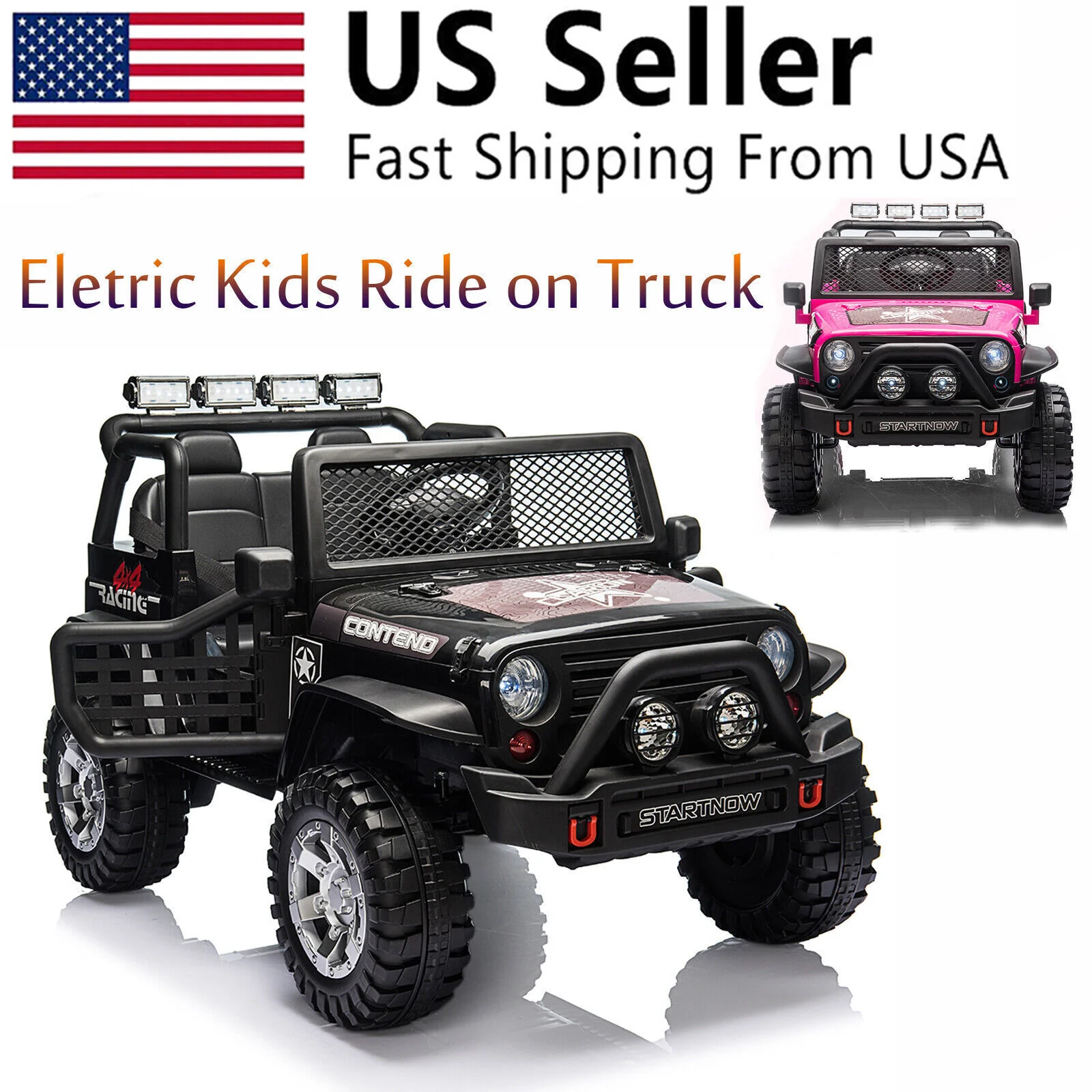 12V 2-Seater Kids Electric Ride-On Jeep Truck with Remote Control - Image 2