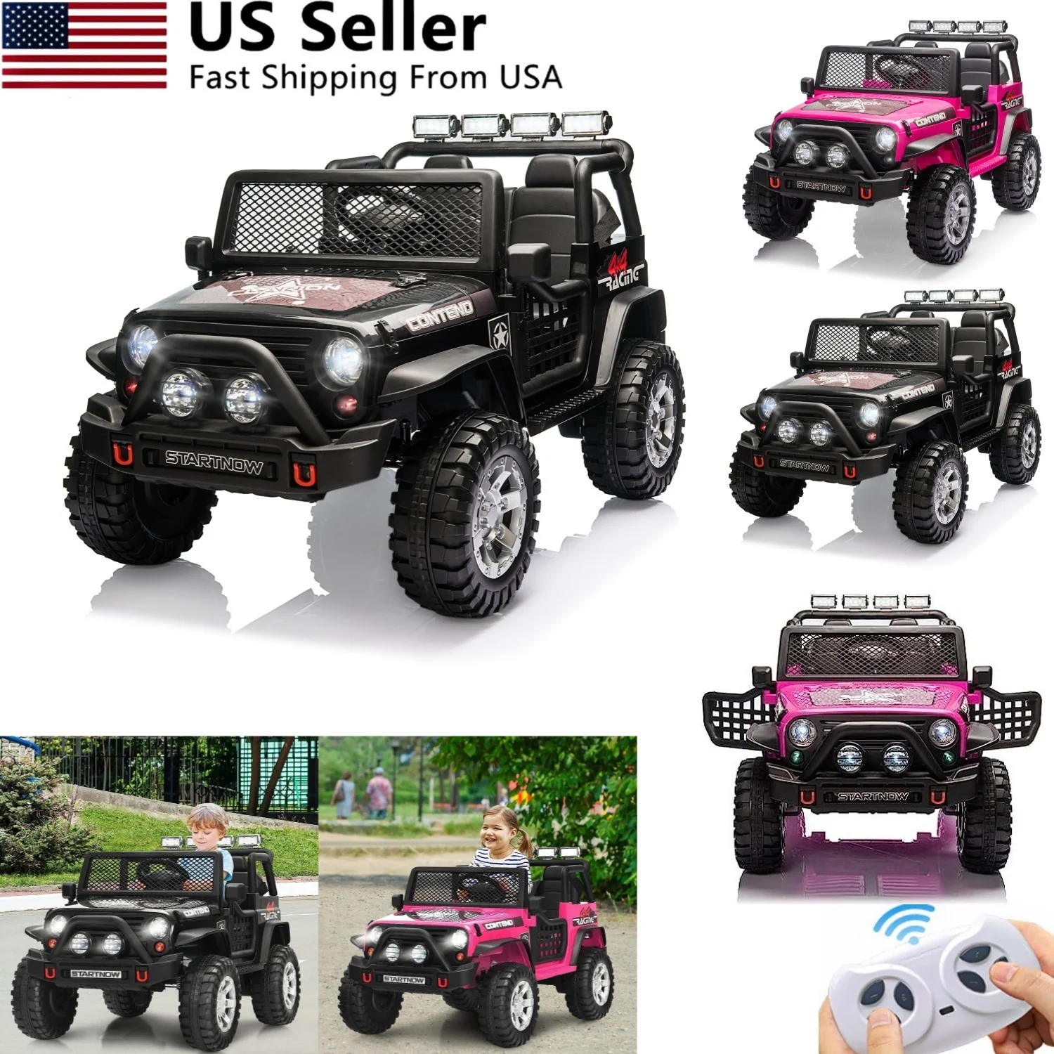 12V Electric 2-Seater Kids Ride-On Jeep Truck with Remote Control - Image 2