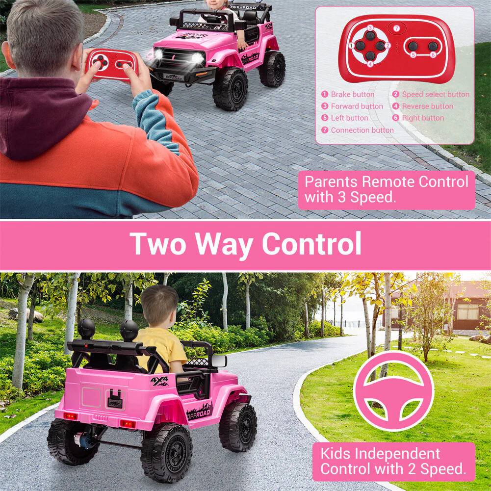 12V Electric 2-Seater Kids Ride-On Jeep Truck with Remote Control - Image 9
