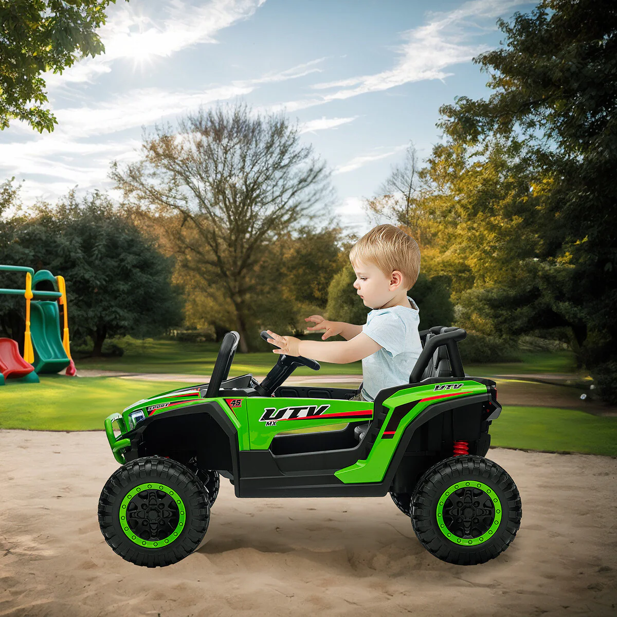12V Electric 2-Seater Kids Ride-On UTV Off-Road Vehicle with Remote Control - Image 17