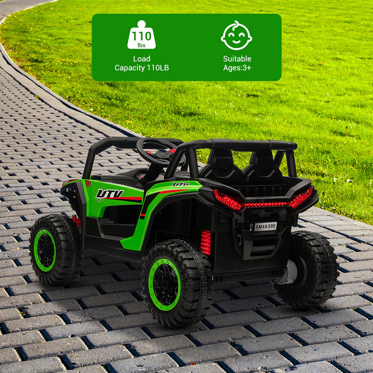 12V Electric 2-Seater Kids Ride-On UTV Off-Road Vehicle with Remote Control - Image 18